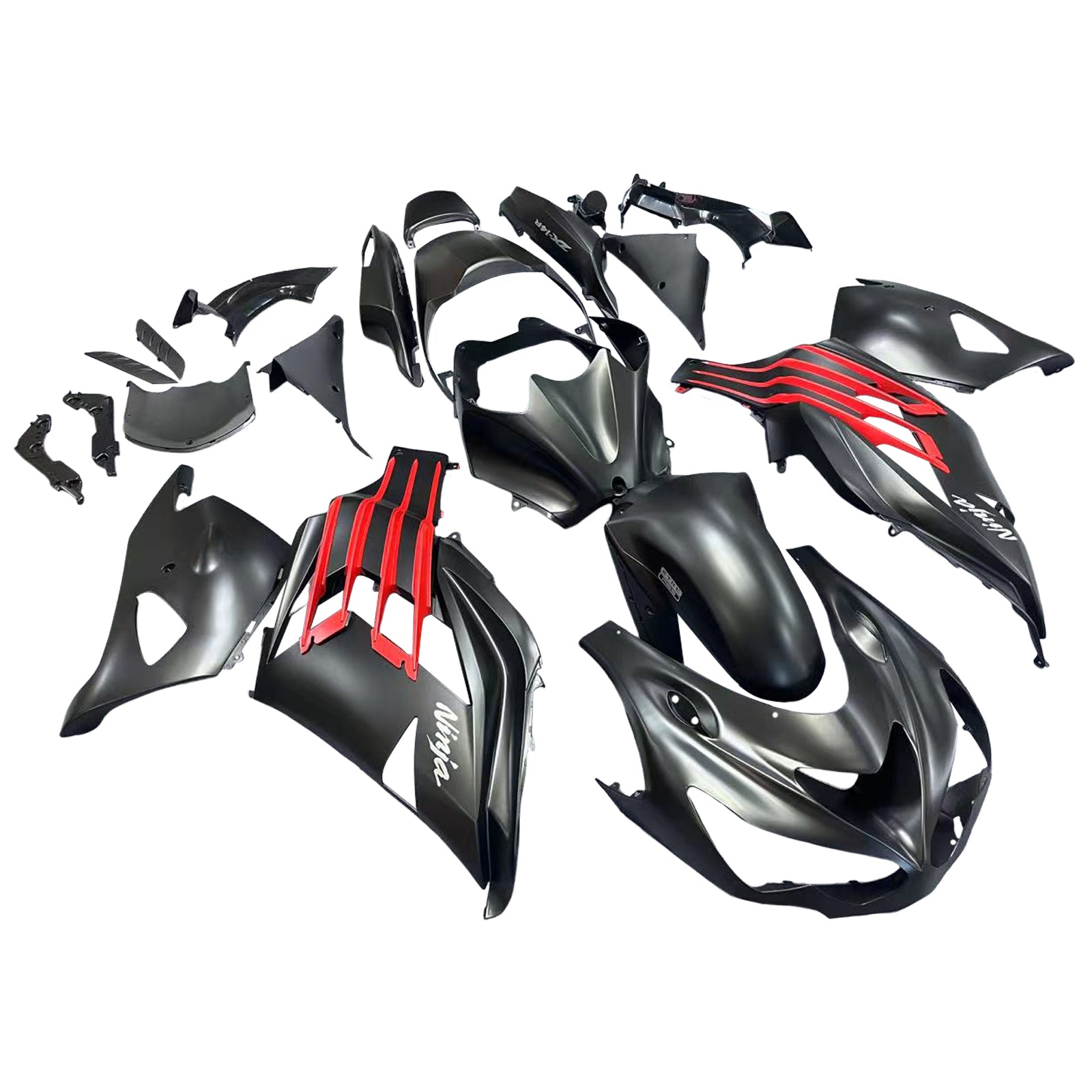 Fairings Plastics 2012-2022 Kawasaki ZX14R Ninja Black Red Generic