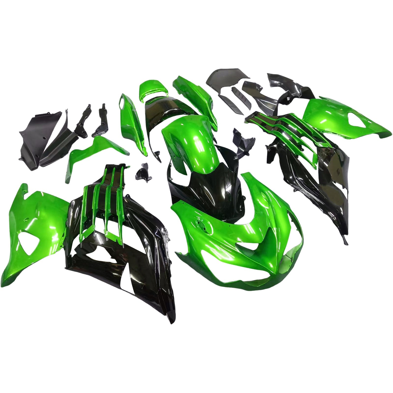 Fairings Plastics 2012-2022 Kawasaki ZX14R Ninja Green Black Generic