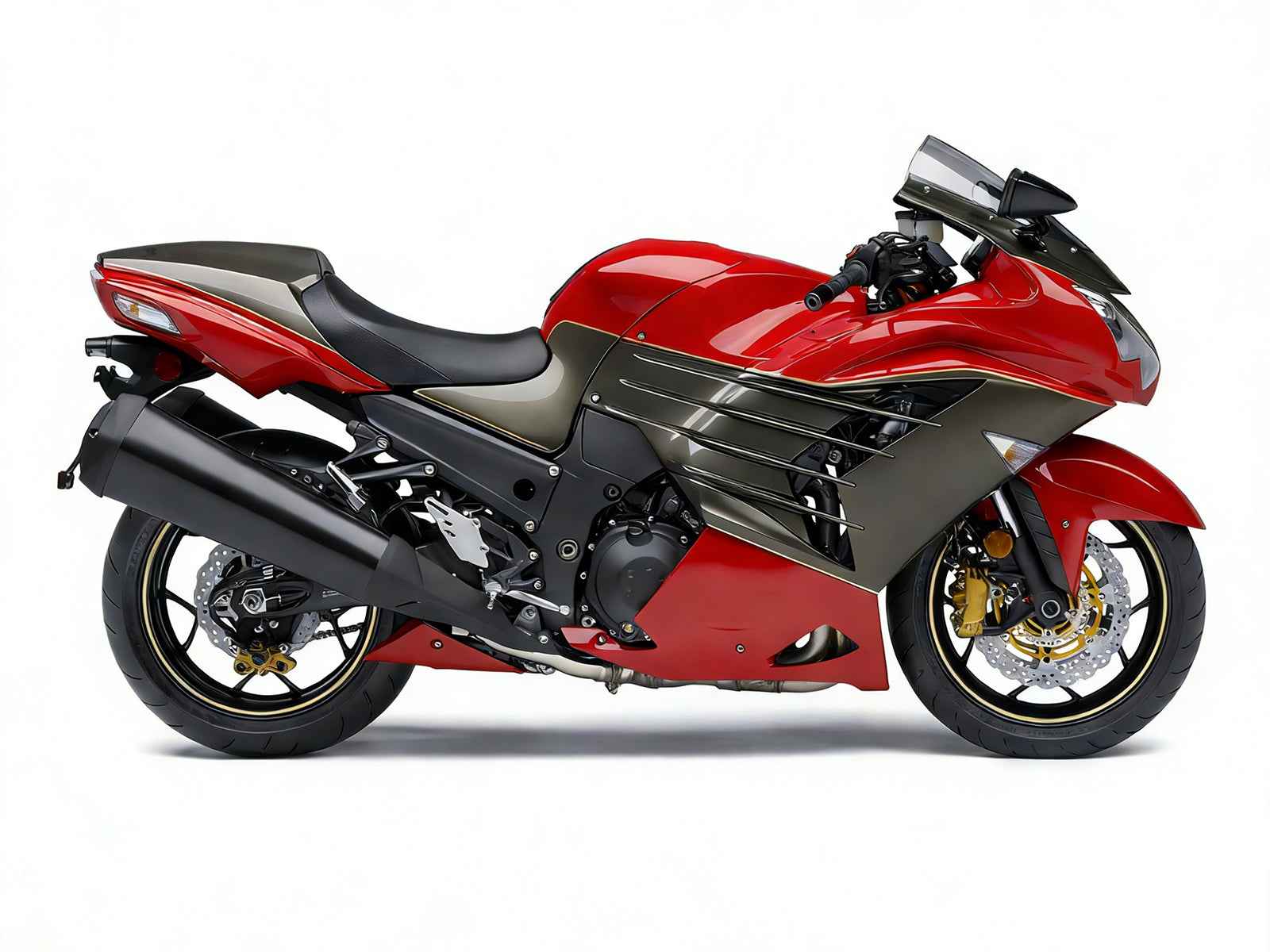 Fairings Plastics 2012-2022 Kawasaki ZX14R Ninja Red Bronze Generic