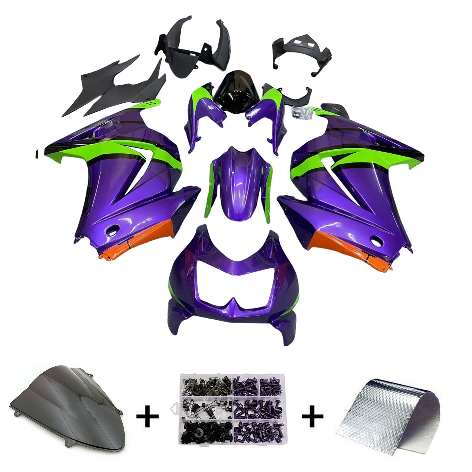 Kawasaki EX250 Ninja250R 2008-2012 Fairing Kit Bodywork Plastic ABS