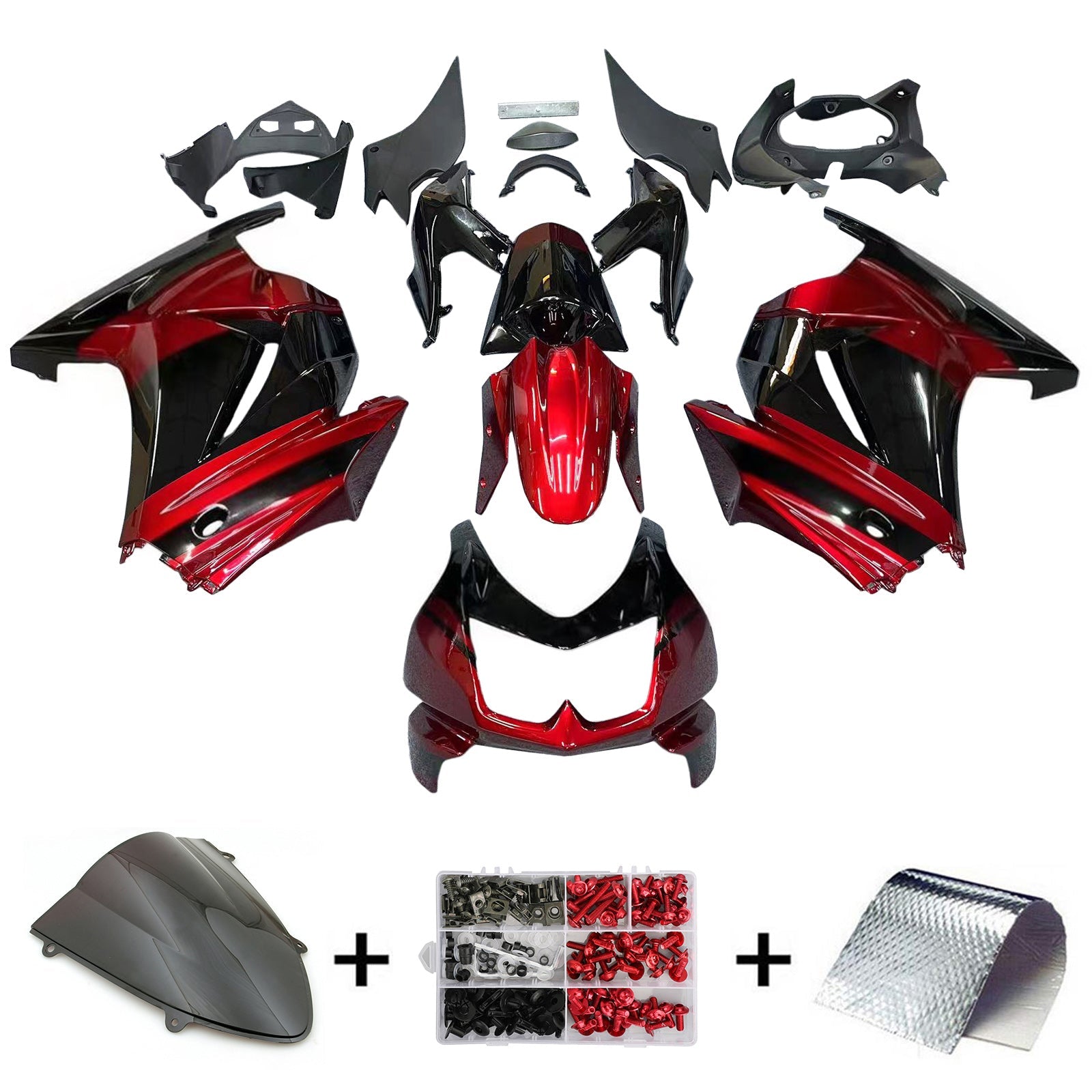 Kawasaki EX250 Ninja250R 2008-2012 Fairing Kit Bodywork Plastic ABS
