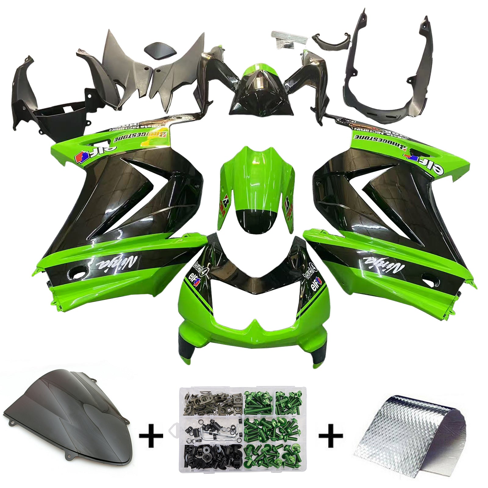 Kawasaki EX250 Ninja250R 2008-2012 Fairing Kit Bodywork Plastic ABS