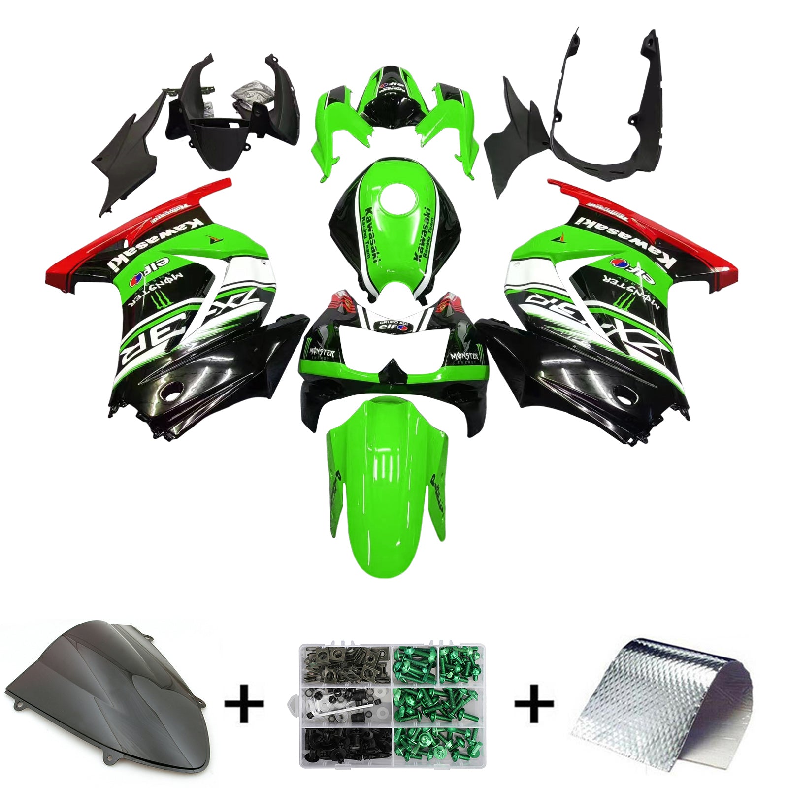 Kawasaki EX250 Ninja250R 2008-2012 Fairing Kit Bodywork Plastic ABS