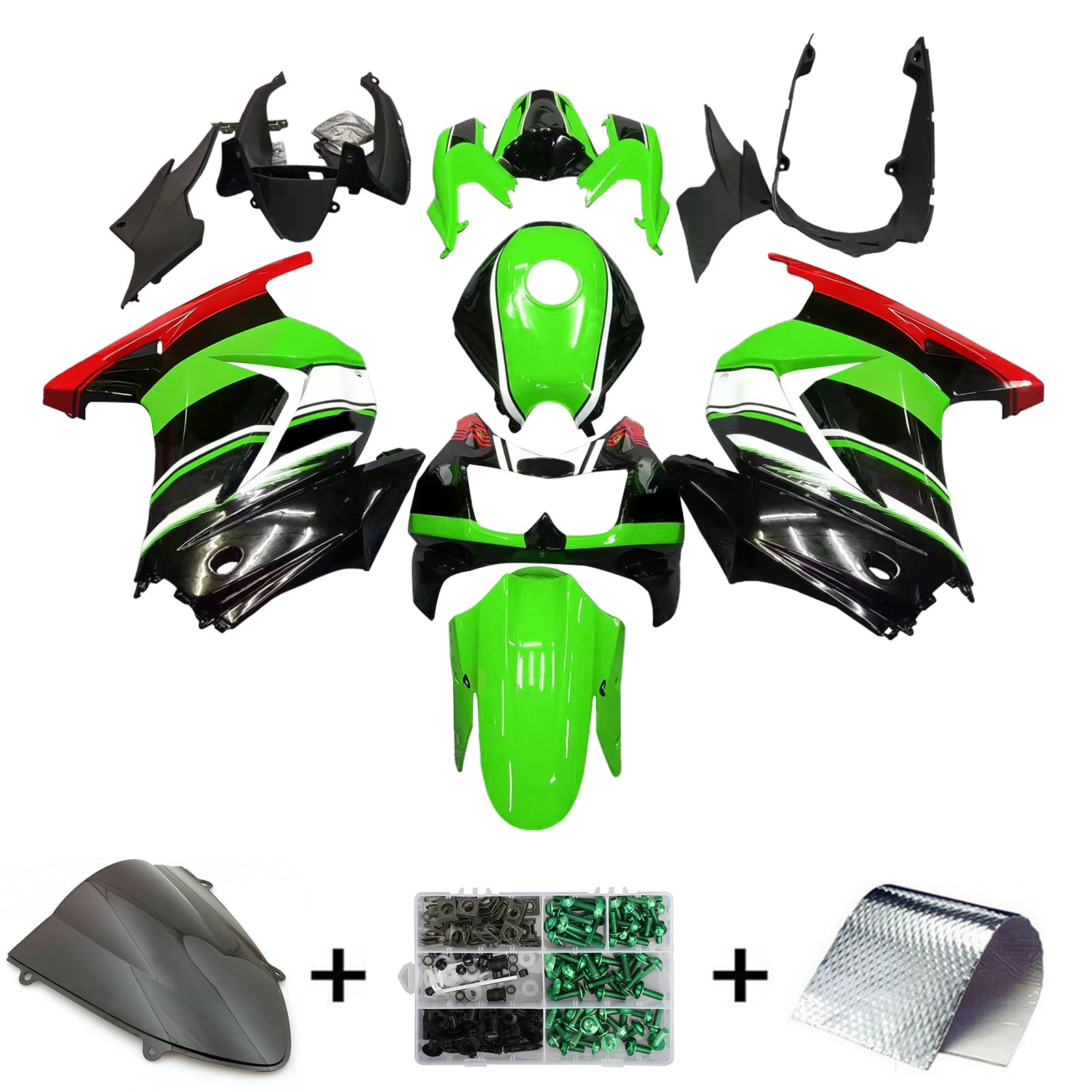 Kawasaki EX250 Ninja250R 2008-2012 Fairing Kit Bodywork Plastic ABS