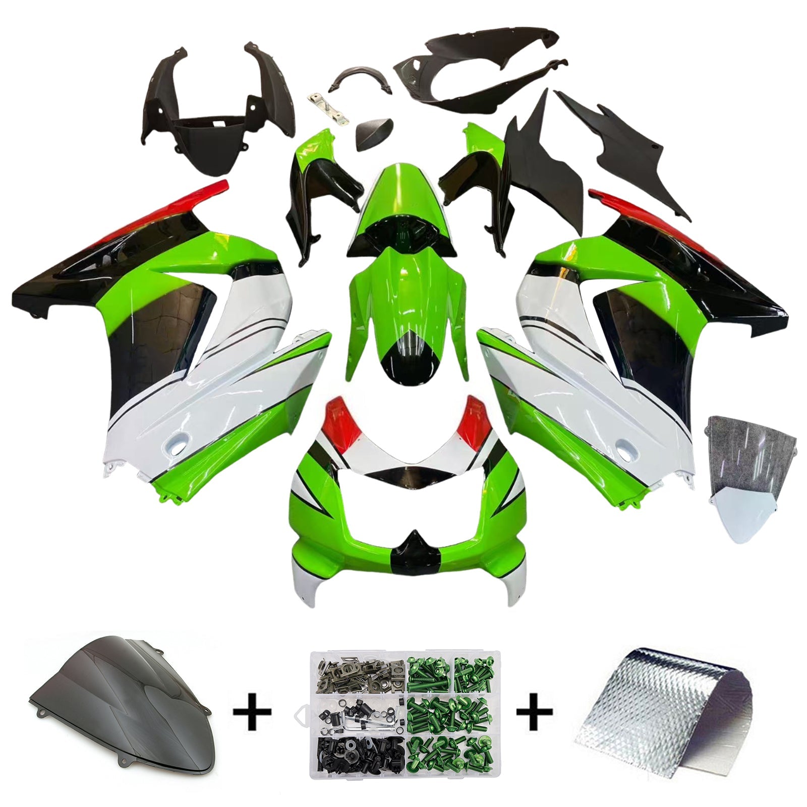 Kawasaki EX250 Ninja250R 2008-2012 Fairing Kit Bodywork Plastic ABS
