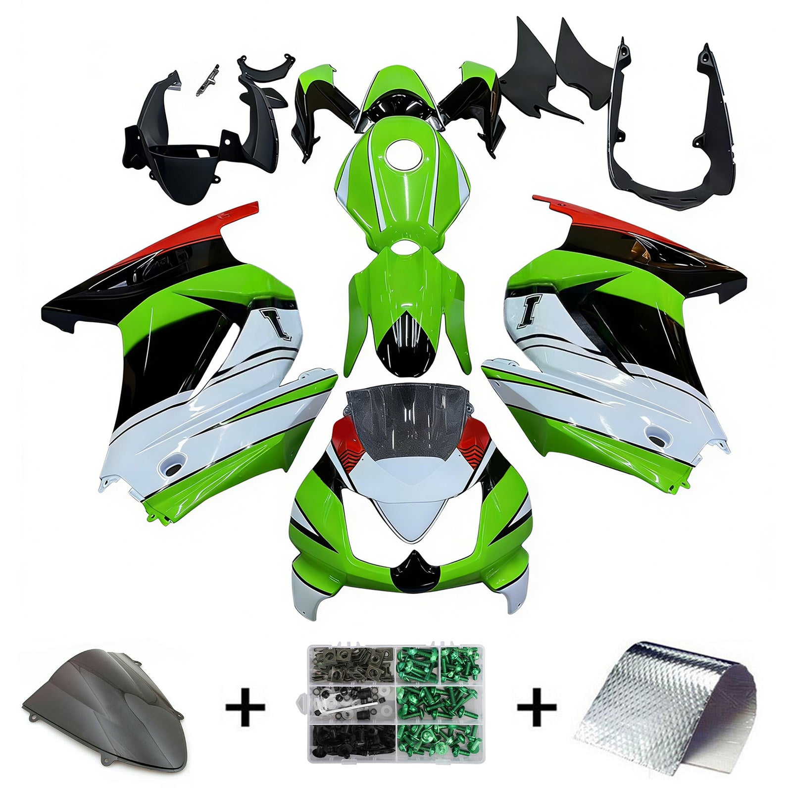 Kawasaki EX250 Ninja250R 2008-2012 Fairing Kit Bodywork Plastic ABS