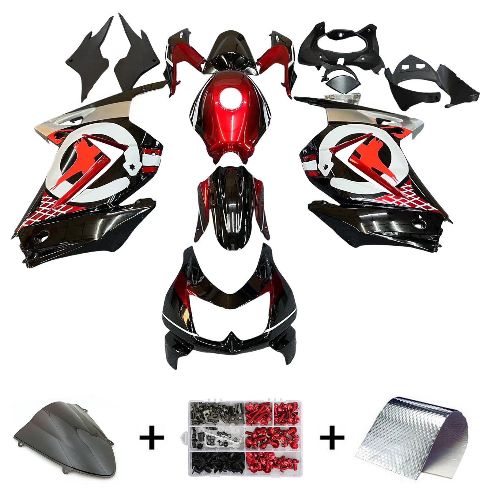Kawasaki EX250 Ninja250R 2008-2012 Fairing Kit Bodywork Plastic ABS