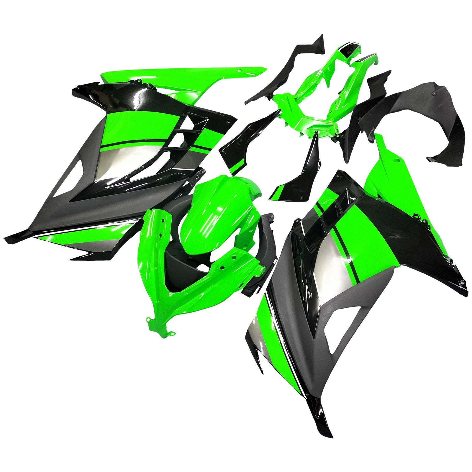 Fairings 2013-2024 Plastics Kawasaki Ninja 300R EX300R Green Black Ninja Generic