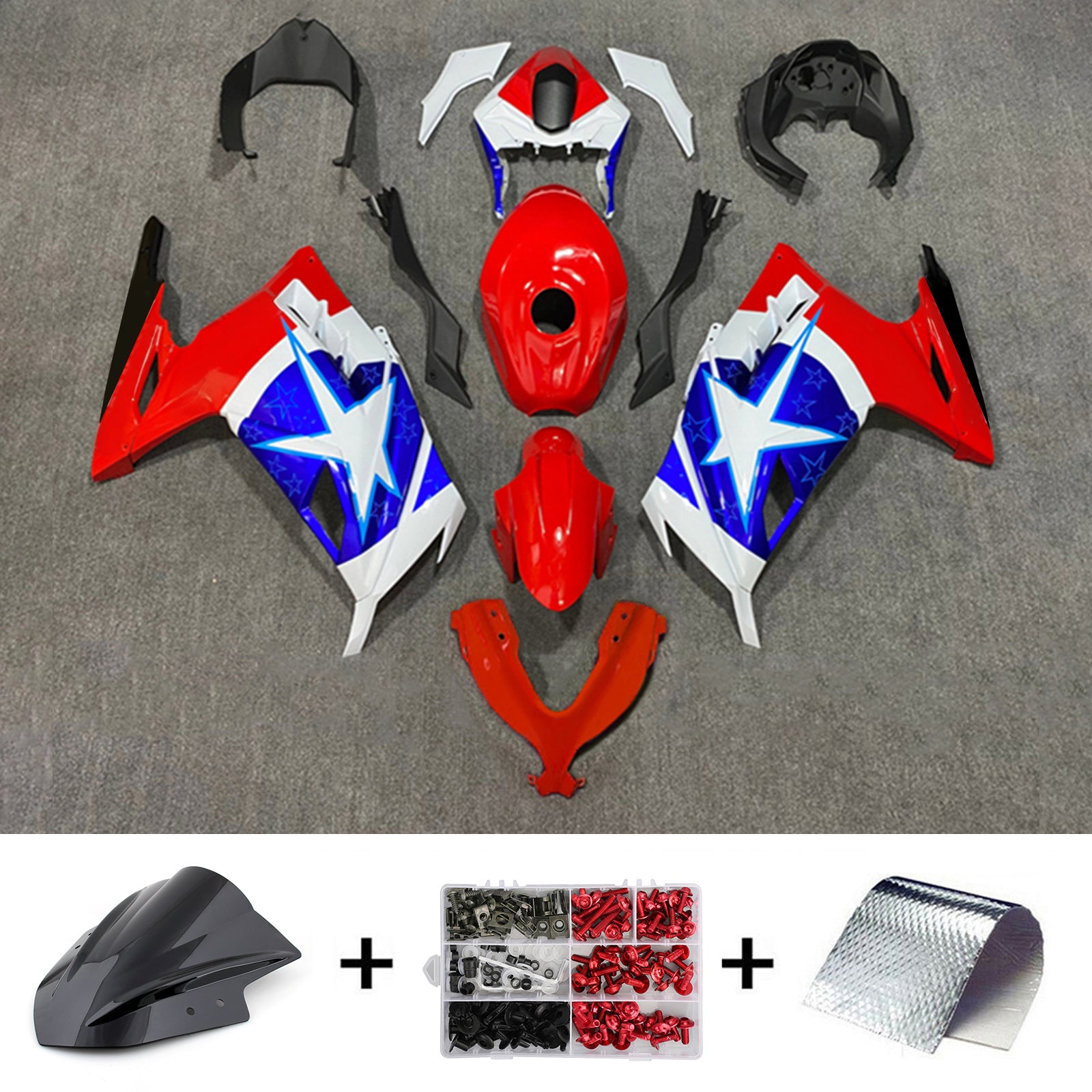 Kawasaki EX300/Ninja300 2013-2017 Kit Carenado Carrocería Plástico ABS