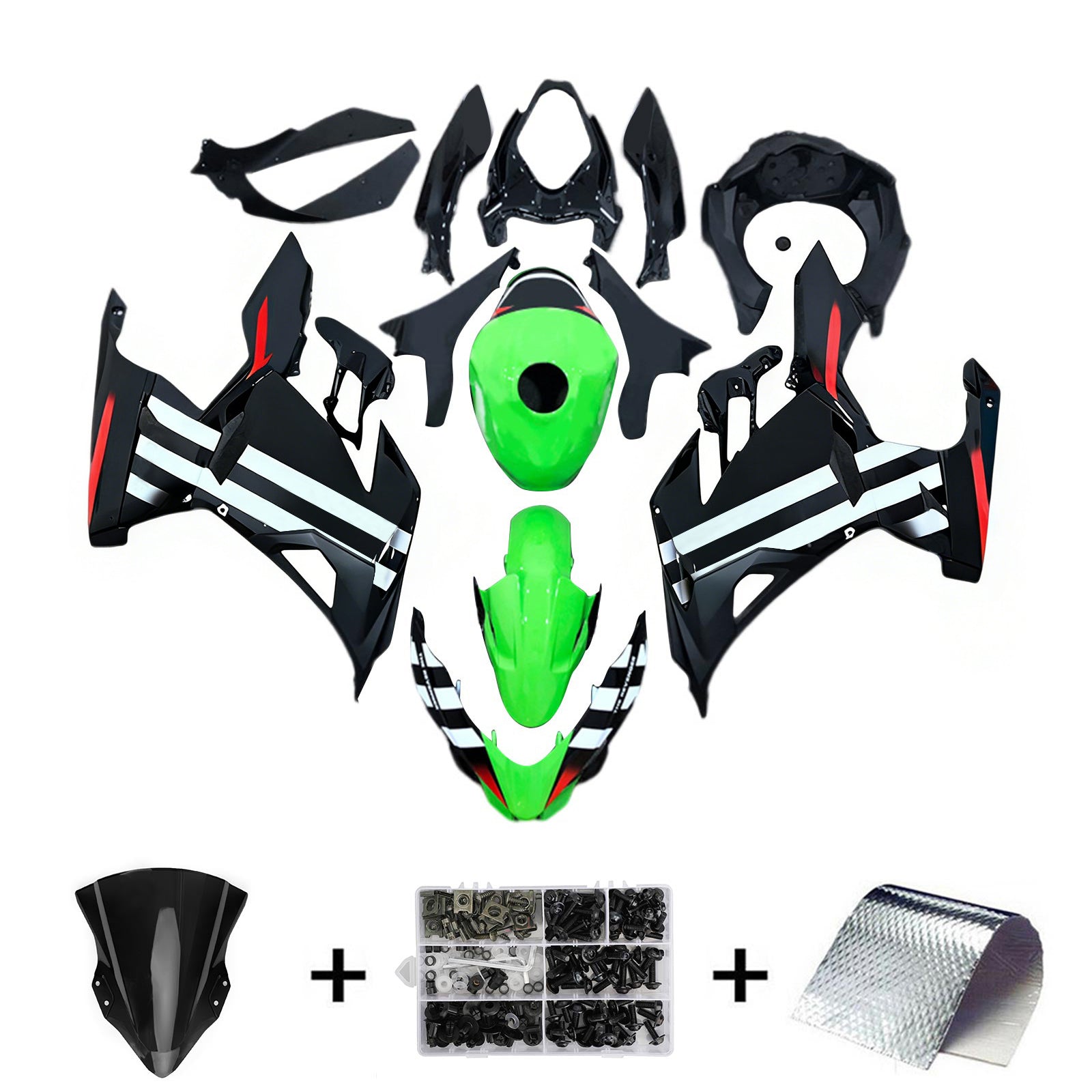 Amotopart Kawasaki EX400 Ninja400 2018-2024 Fairing Kit Bodywork Plastic ABS
