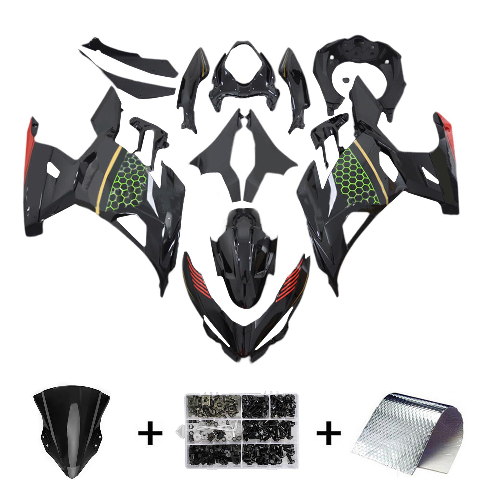 Amotopart Kawasaki EX400 Ninja400 2018-2024 Fairing Kit Bodywork Plastic ABS