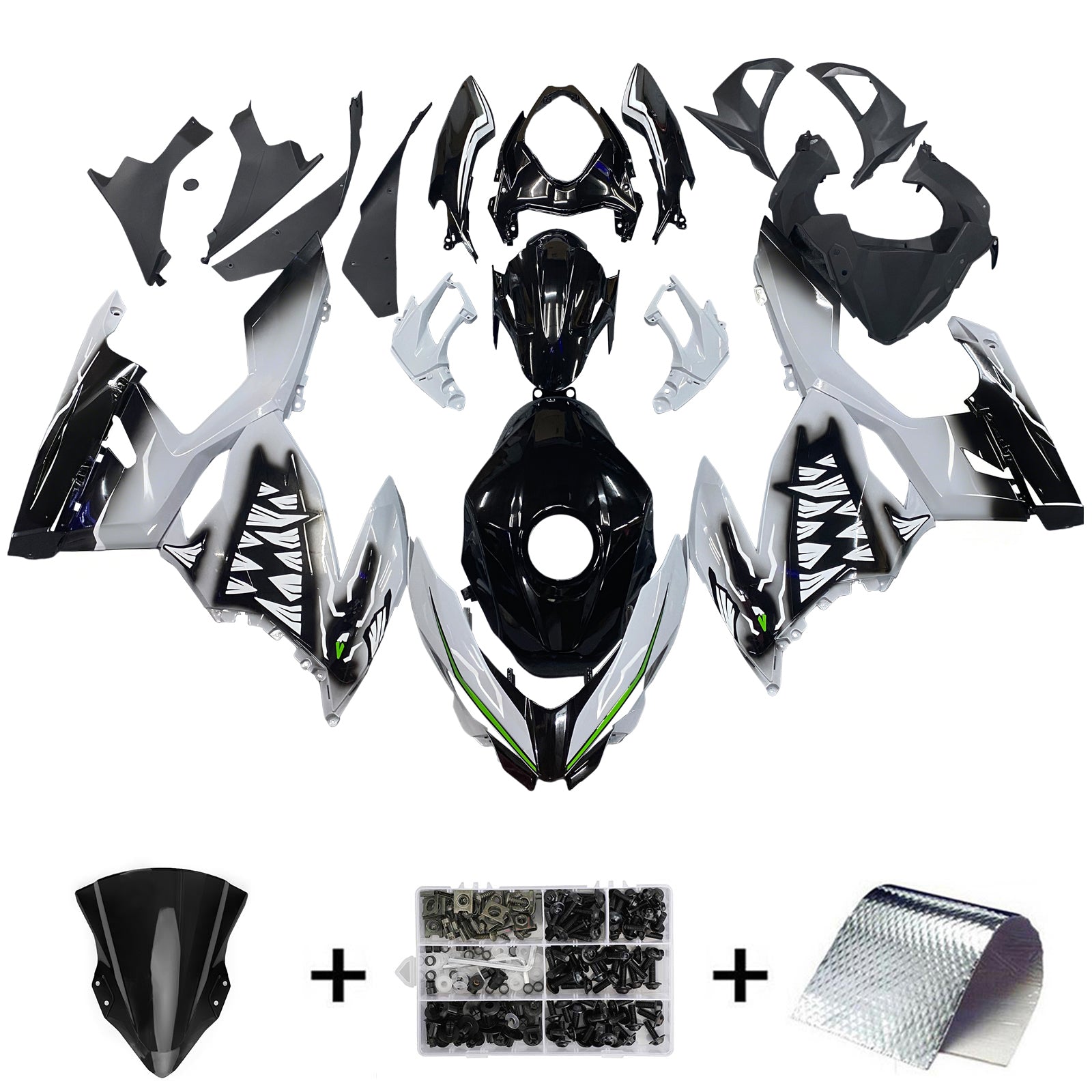 Injection Fairing Kit Bodywork For Kawasaki EX400 Ninja400 2018-2024