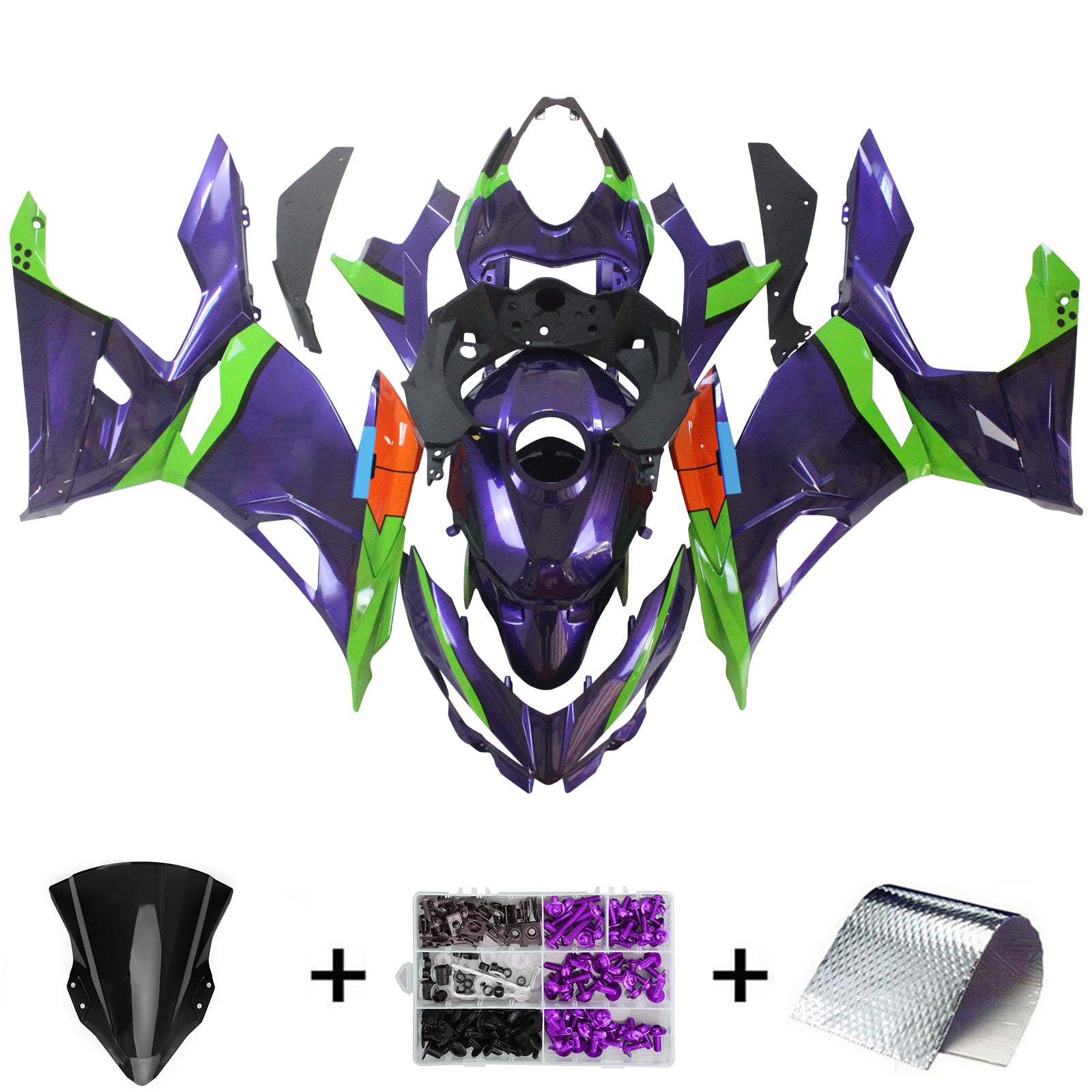 Injection Fairing Kit Bodywork For Kawasaki EX400 Ninja400 2018-2024