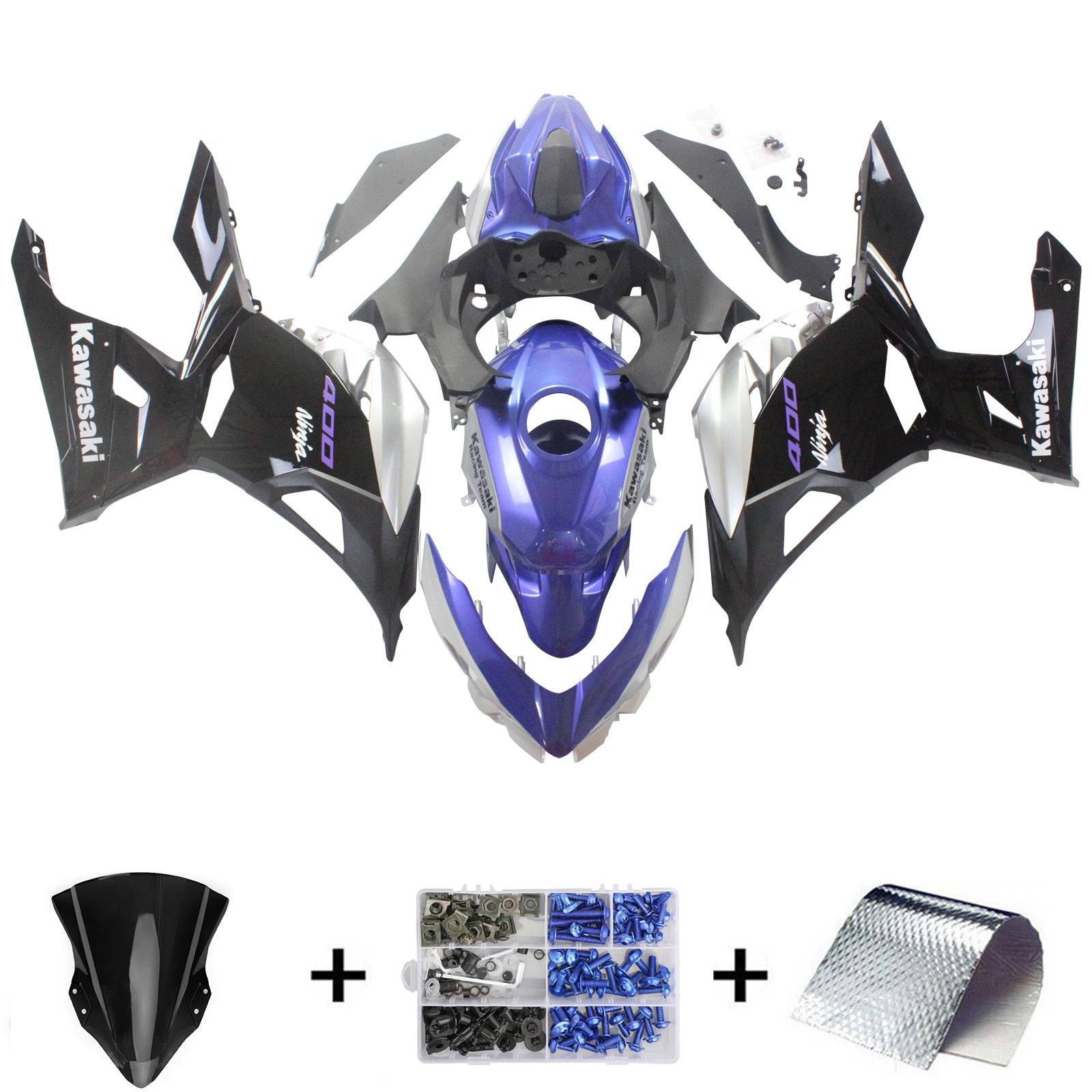 Amotopart Kawasaki EX400 Ninja400 2018-2024 Fairing Kit Bodywork Plastic ABS