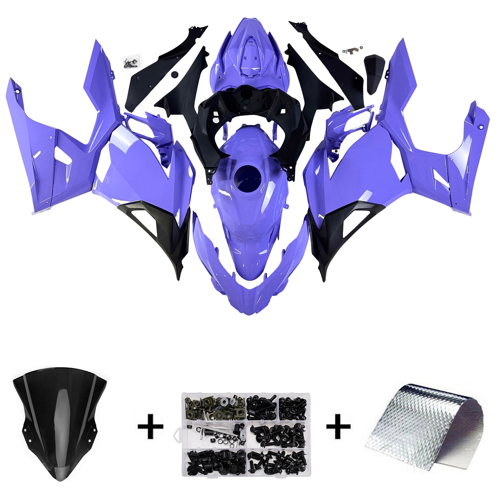 Injection Fairing Kit Bodywork Plastic ABS fit For Kawasaki EX400 Ninja400 2018-2024