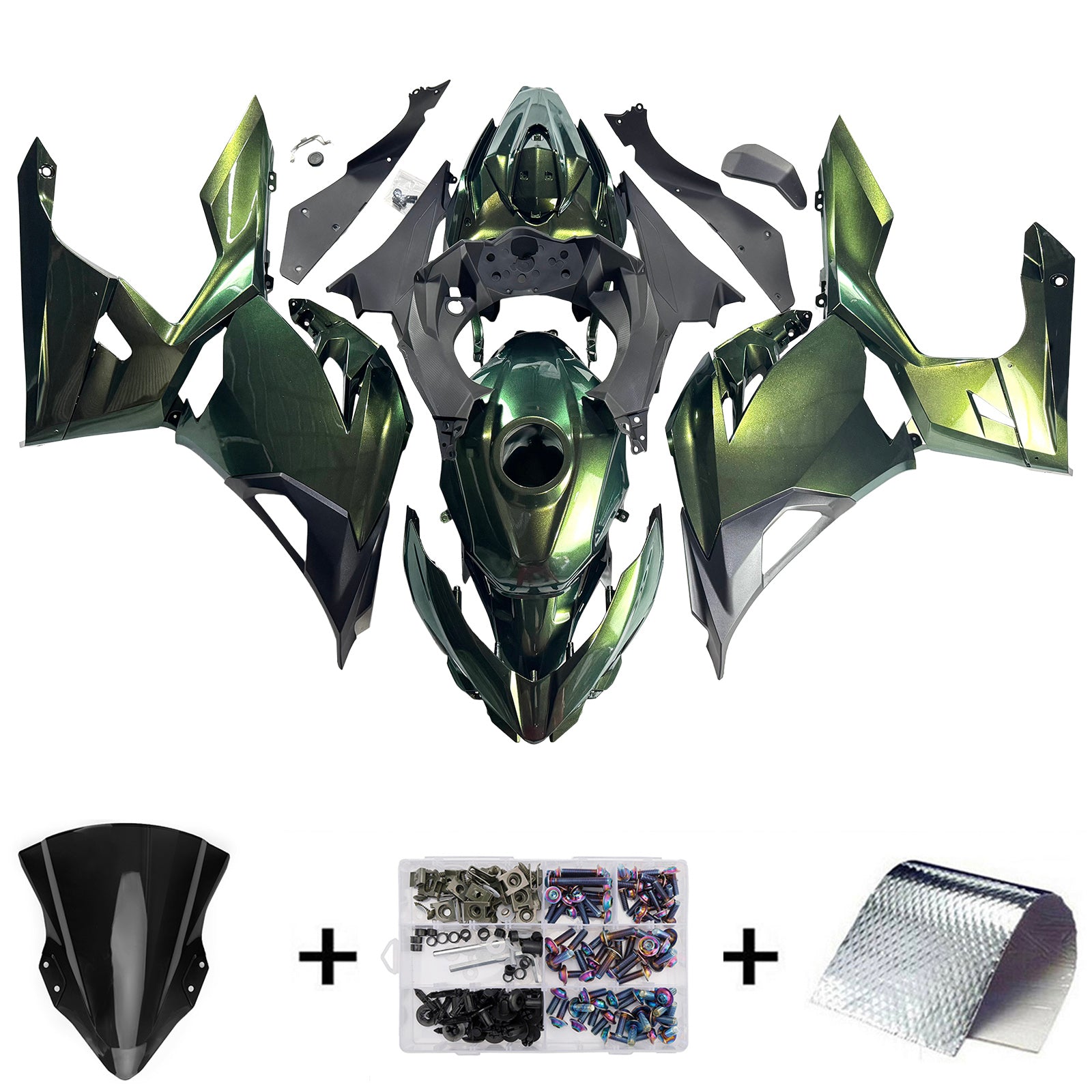 Injection Fairing Kit Bodywork Plastic ABS fit For Kawasaki EX400 Ninja400 2018-2024