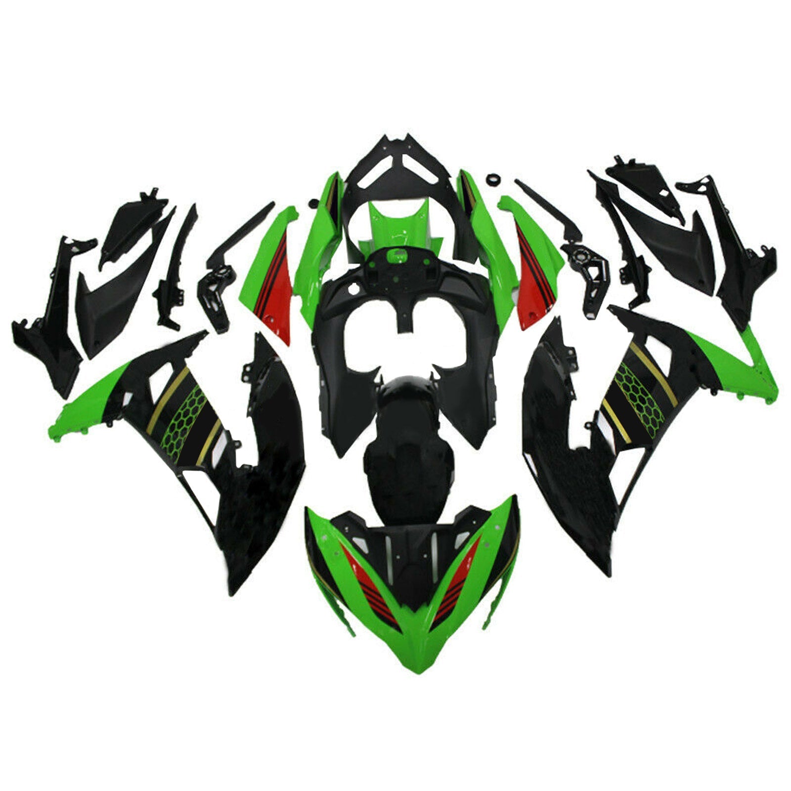 Kit de carenado de plástico para Kawasaki Ninja 650 ER-6F EX650 2017-2019 02 # Genérico