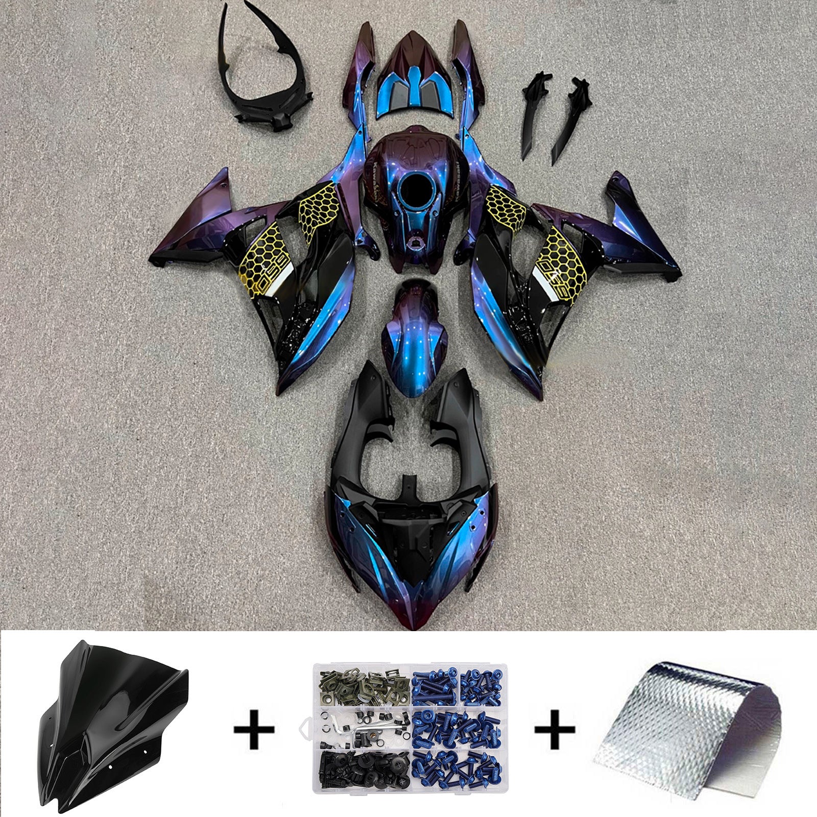 Injection Fairing Kit Bodywork Plastic ABS fit For Kawasaki ER-6F Ninja650R 2017-2019