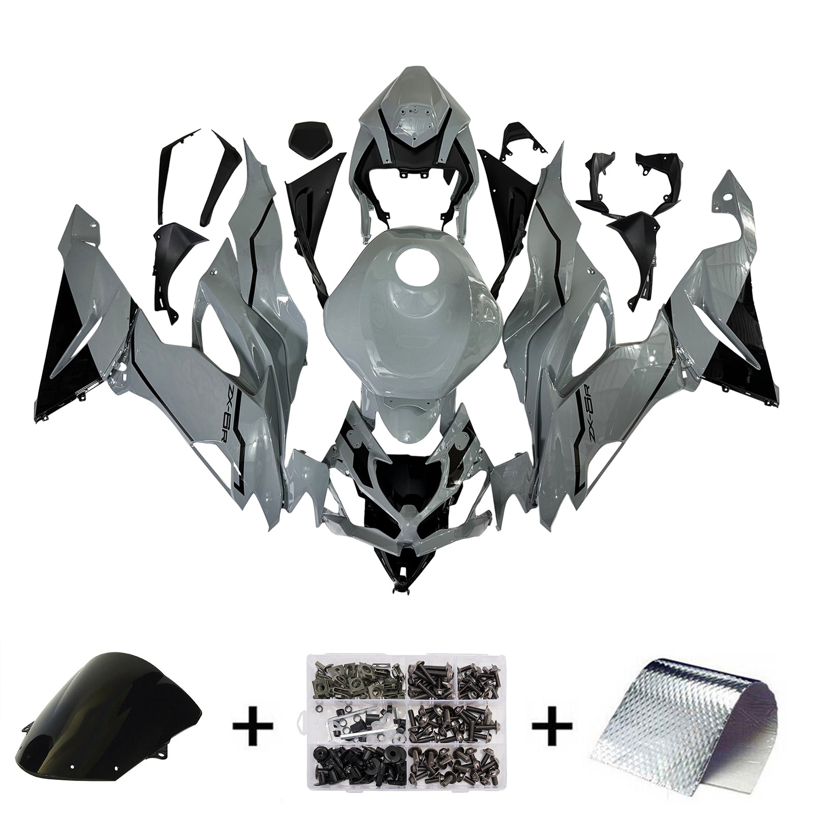 Injection Fairing Kit Bodywork Plastic ABS fit For Kawasaki ZX6R 2019-2023