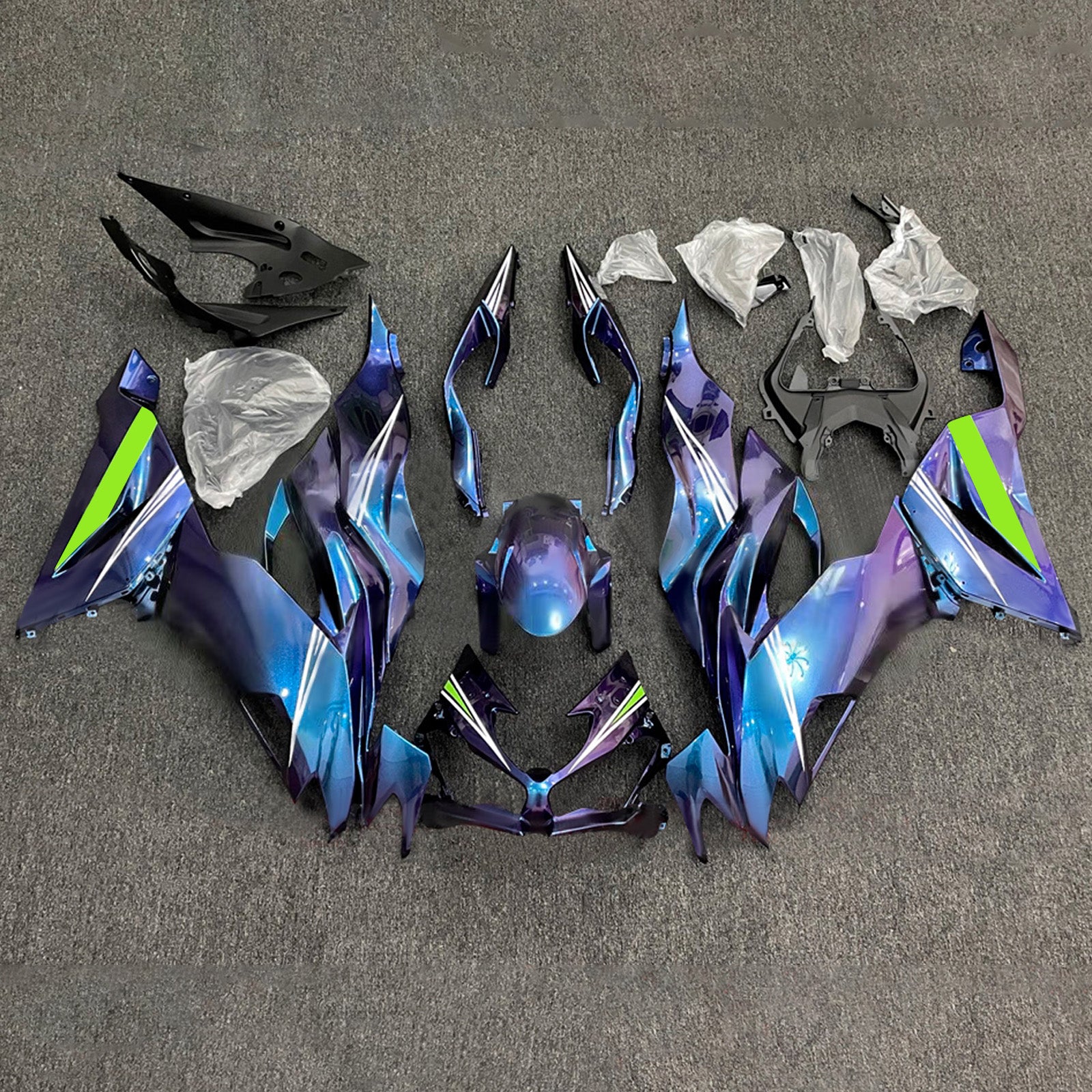 Injection Fairing Kit Bodywork Plastic ABS fit For Kawasaki ZX6R 2019-2023