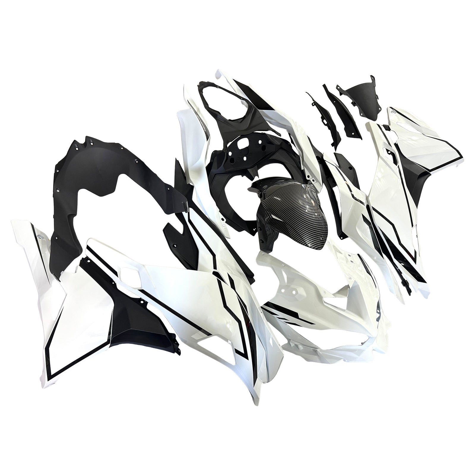 Black White Injection Fairing Kit fit For Kawasaki Ninja ZX-25R ZX-4R ZX-4RR 2019-2026