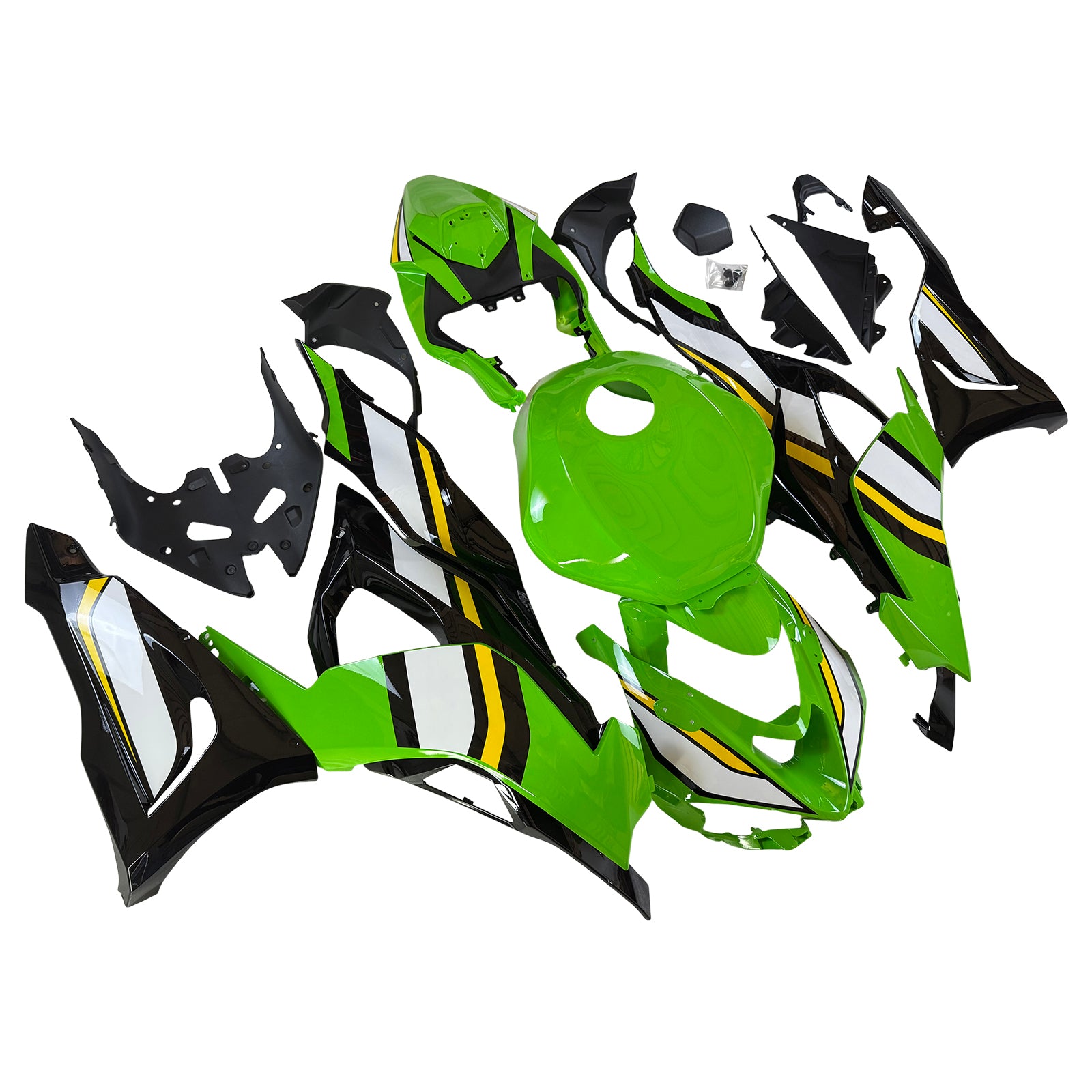 2024-2025 Kawasaki ZX6R Green White Black Fairing Kit