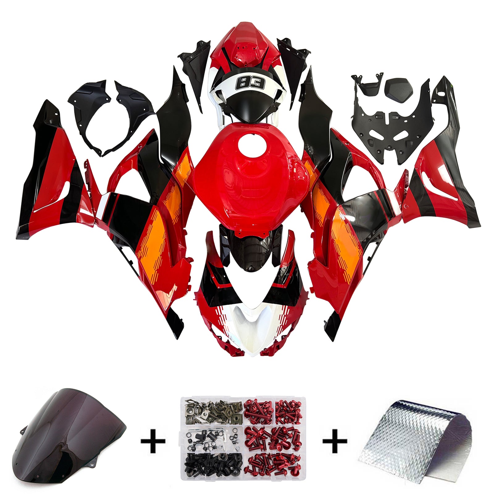 Red Orange Black Injection Fairing Kit Bodywork Plastic ABS fit For Kawasaki ZX-6R 2024-2026