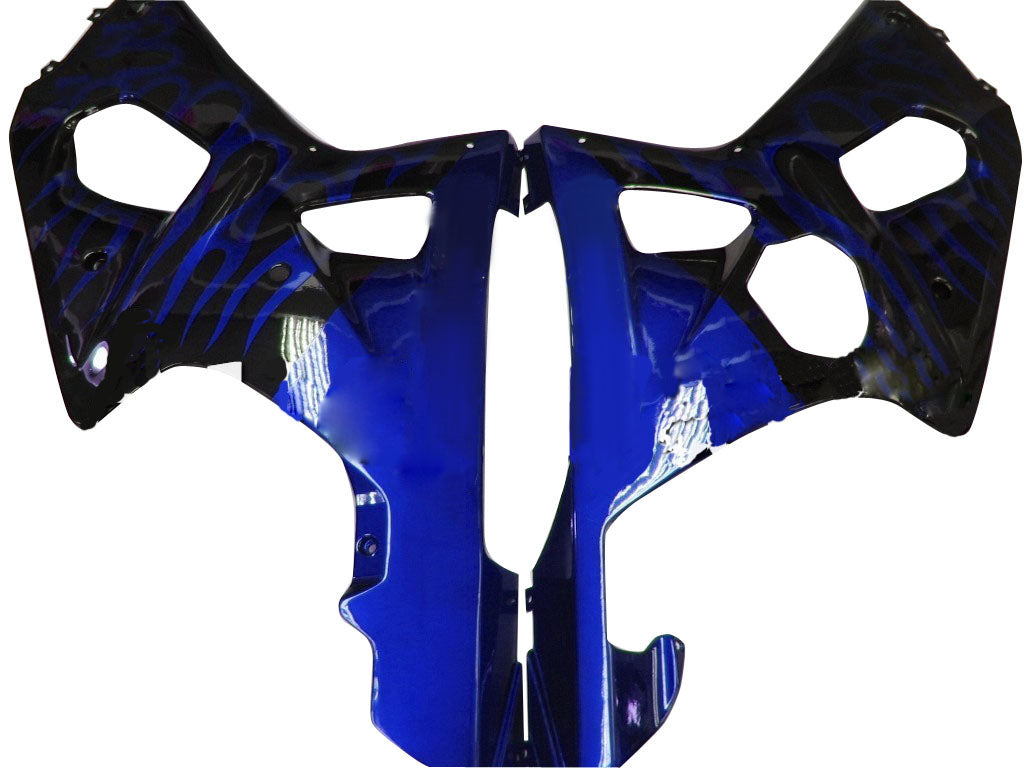 Carenados 2000-2002 Suzuki GSXR 1000 Negro y Llama Azul Genérico