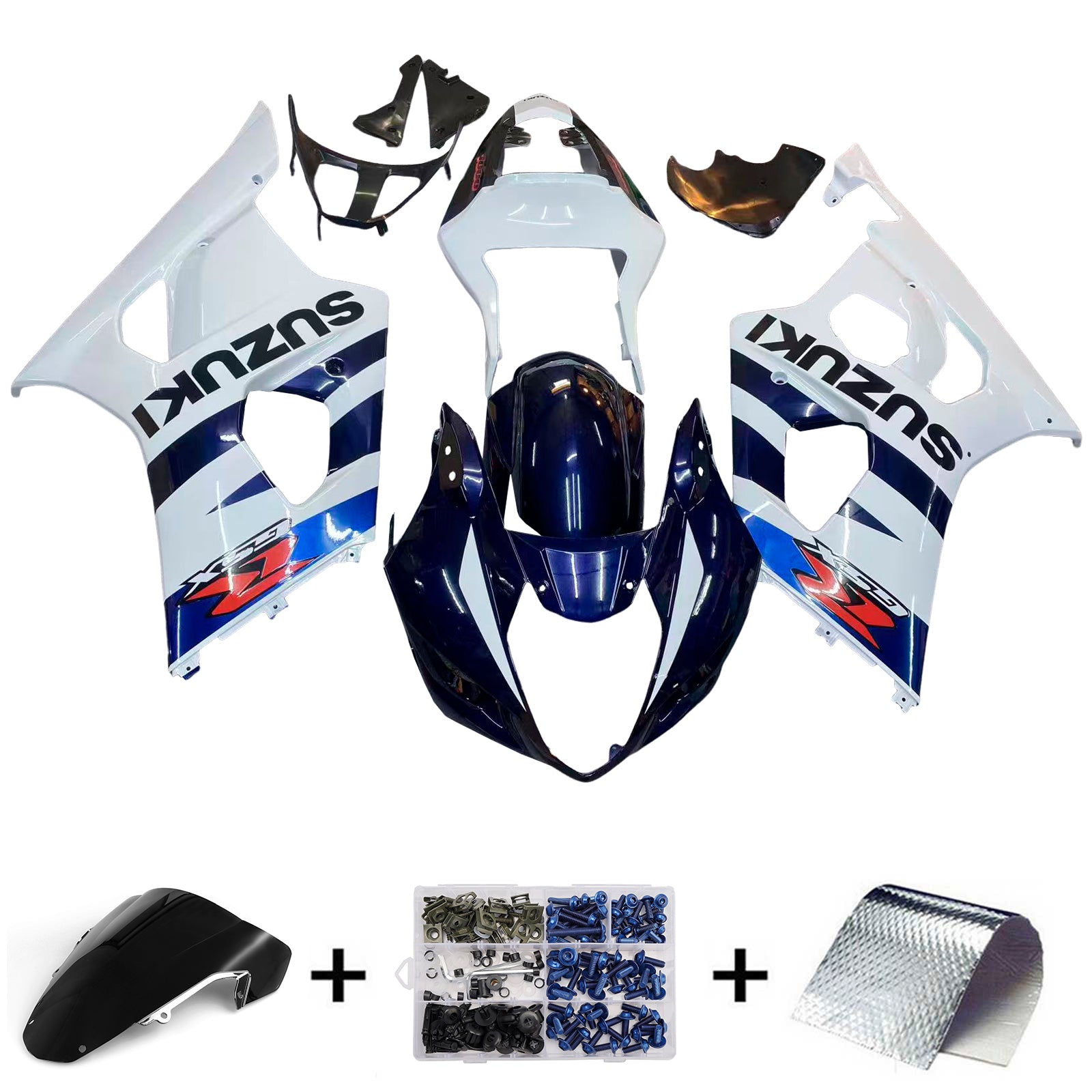 Fairings 2003-2004 Suzuki GSXR 1000 White & Blue GSXR Generic