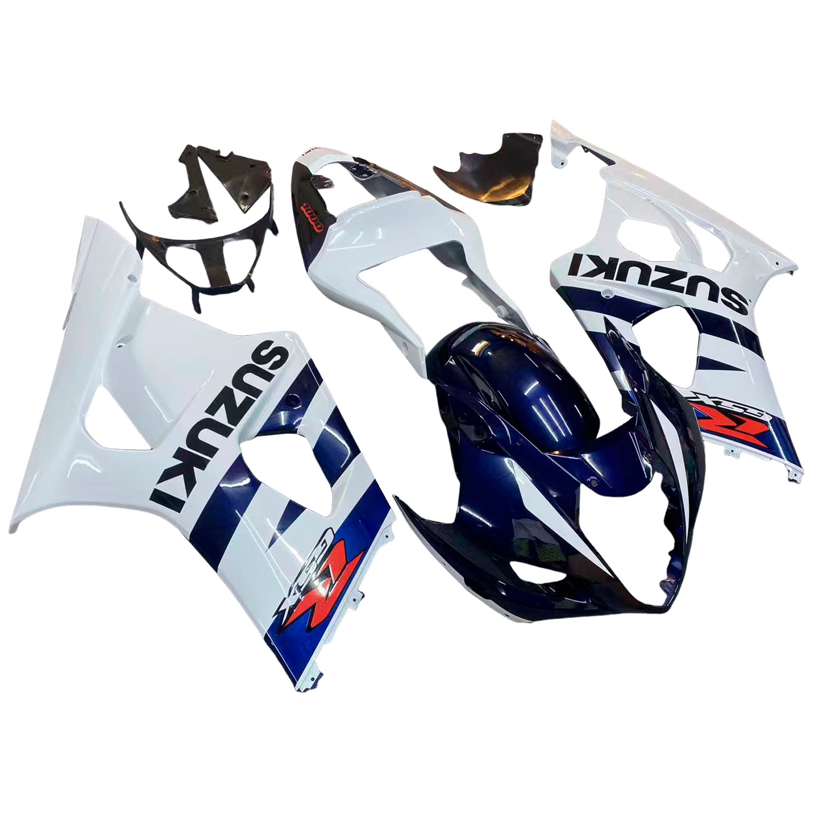 Carenados 2003-2004 Suzuki GSXR 1000 Blanco y Azul GSXR Genérico