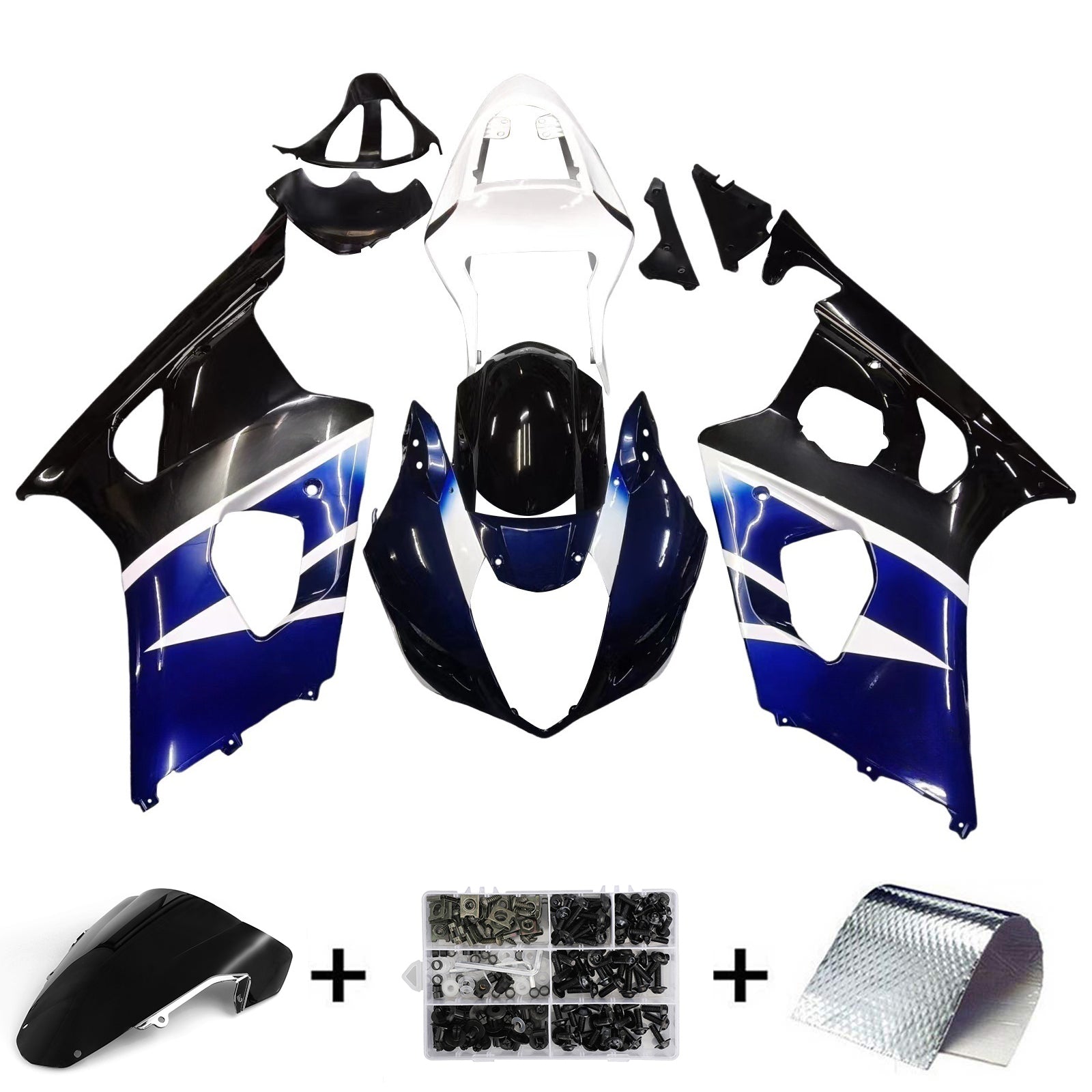 Fairings 2003-2004 Suzuki GSXR 1000 Black Blue White GSXR Generic