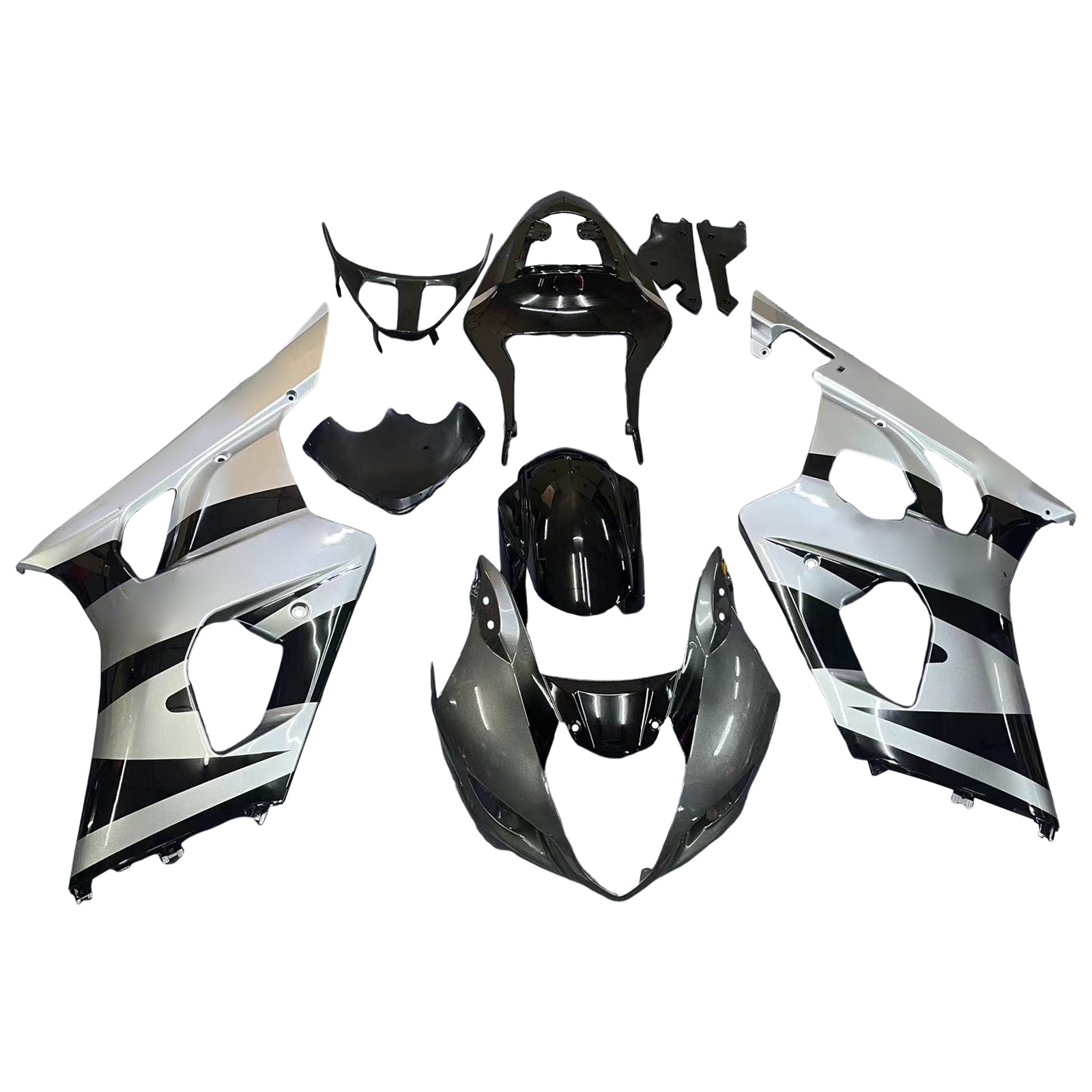 Fairings 2003-2004 Suzuki GSXR 1000 Silver & Black GSXR Generic