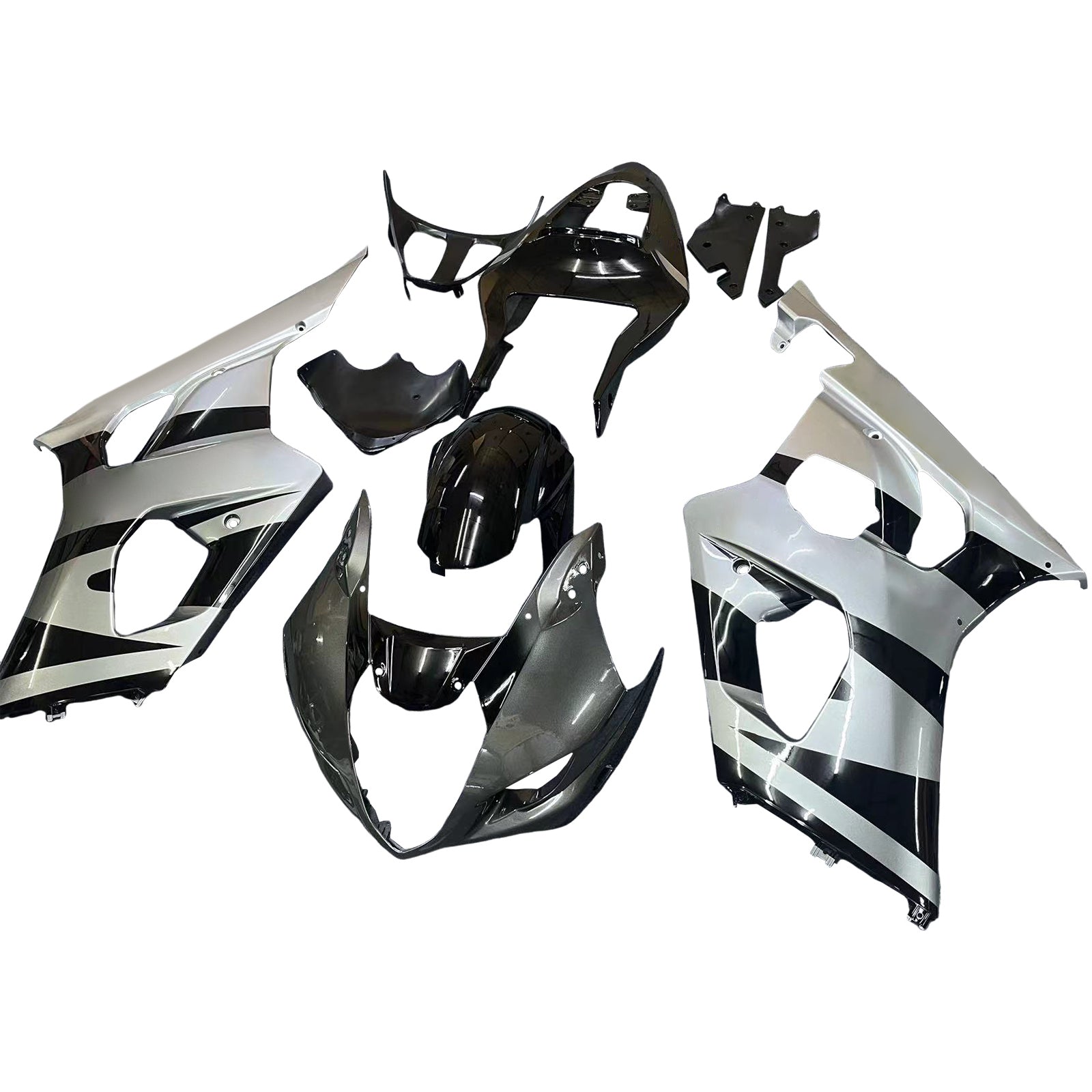 Fairings 2003-2004 Suzuki GSXR 1000 Silver & Black GSXR Generic