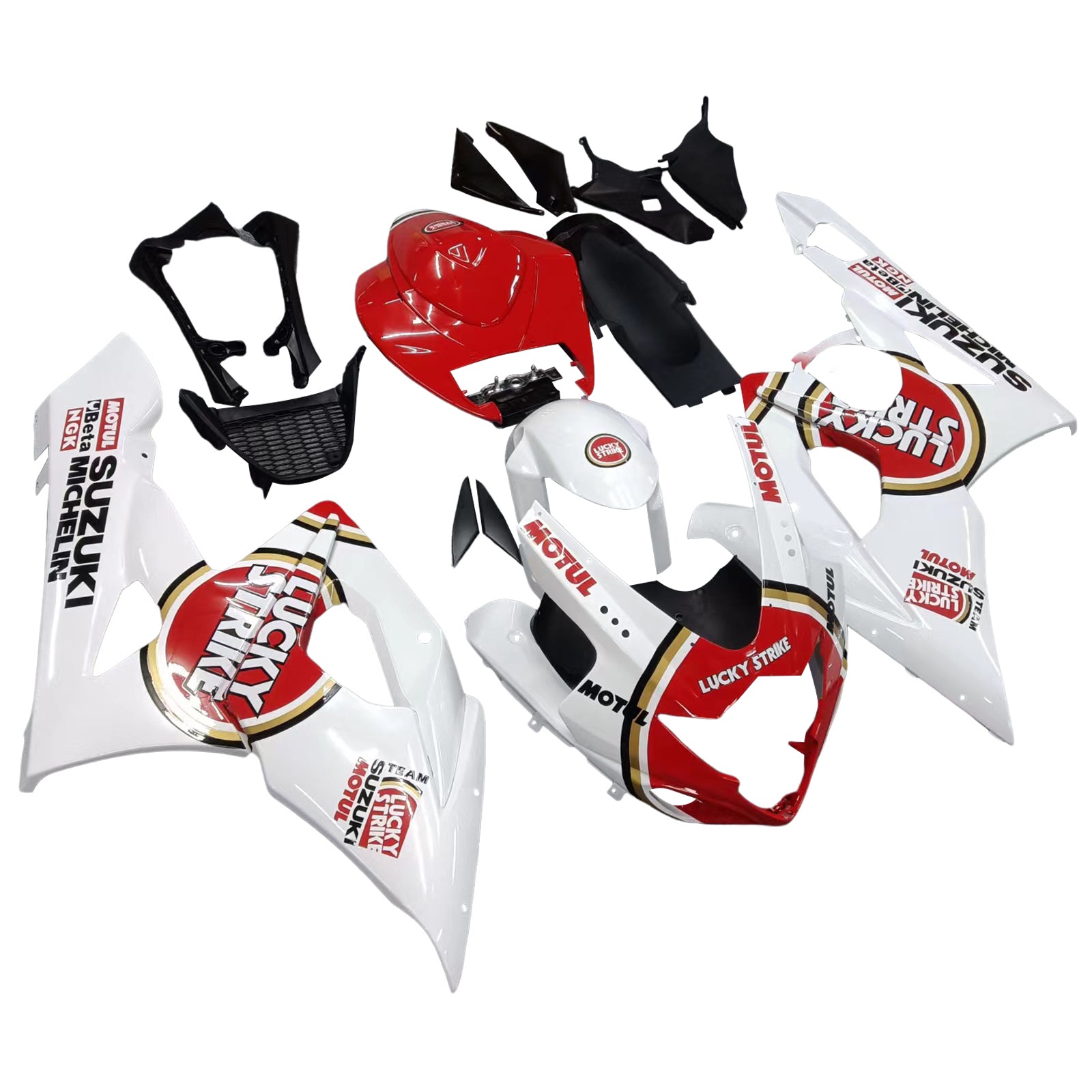 Carenados 2005-2006 Suzuki GSXR 1000 Blanco y Rojo Lucky Strike