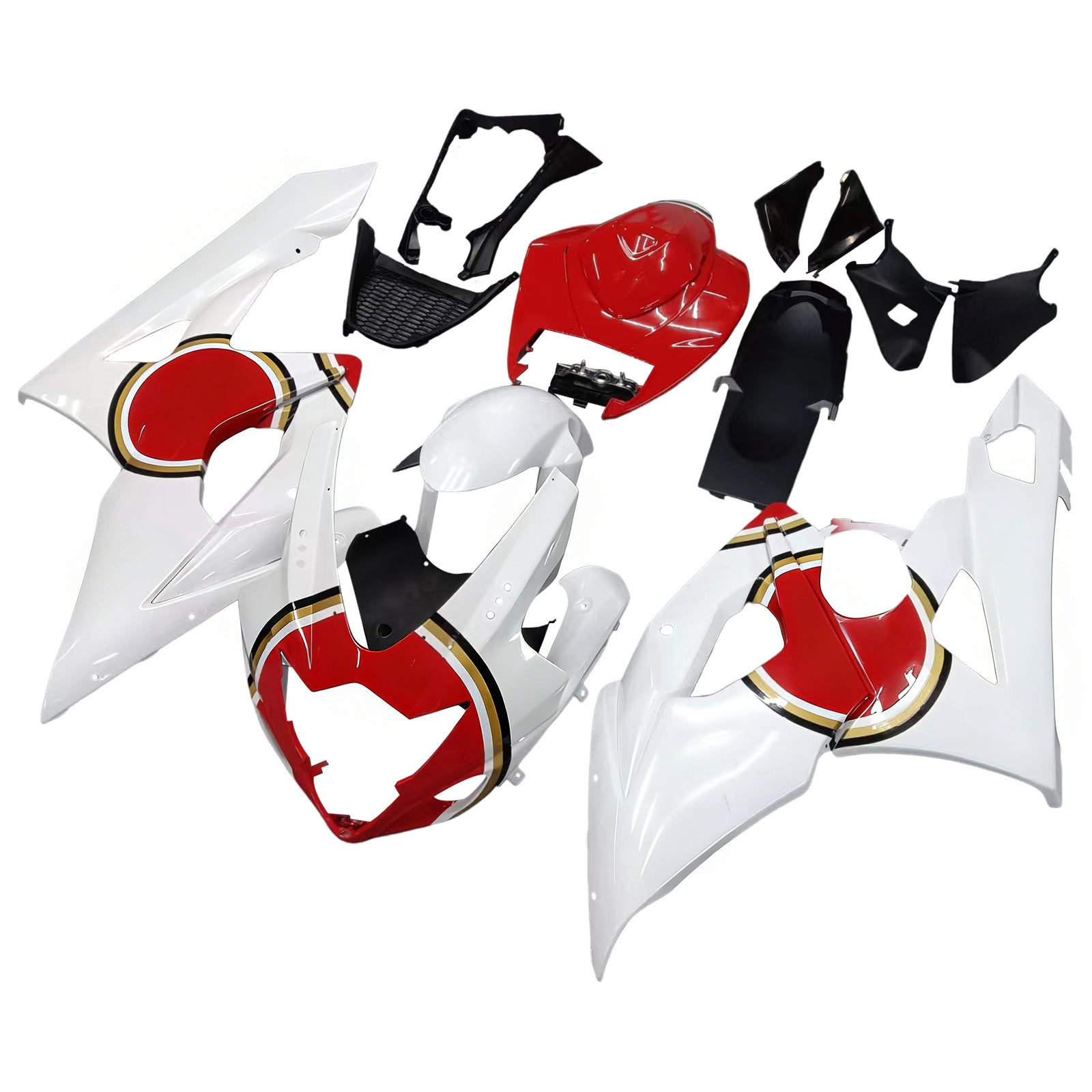 Fairings 2005-2006 Suzuki GSXR 1000 White & Red Lucky Strike