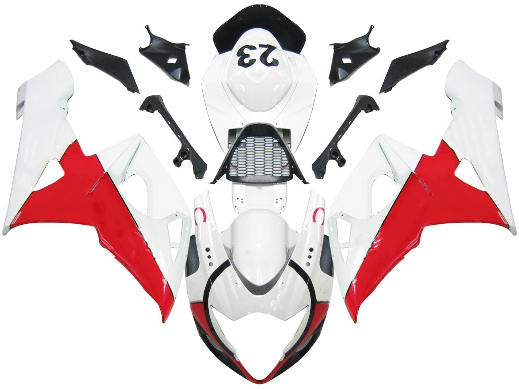 Carenados 2005-2006 Suzuki GSXR 1000 blanco y rojo Jordan genérico