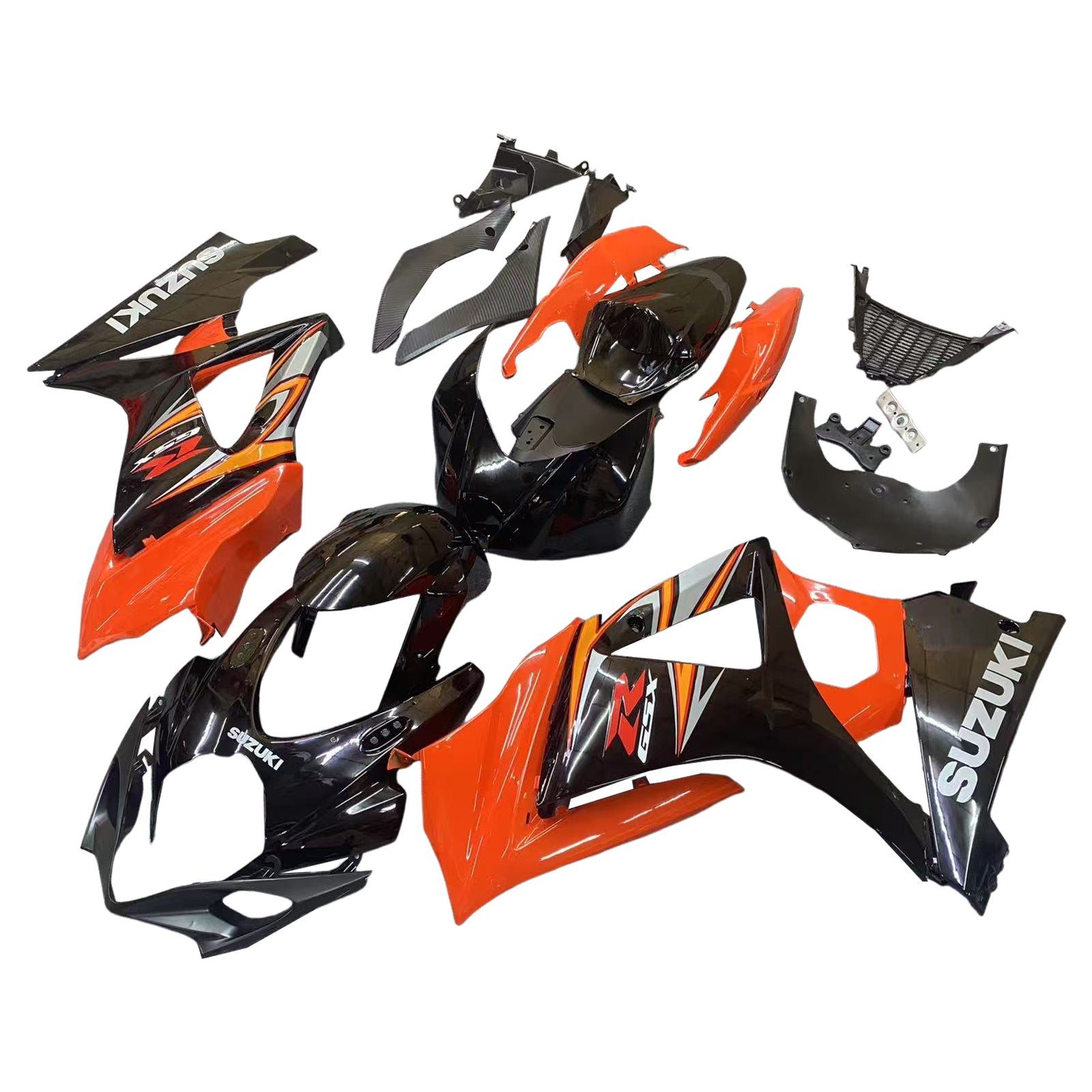 Fairings 2007-2008 Suzuki GSXR 1000 Black & Orange GSXR Generic
