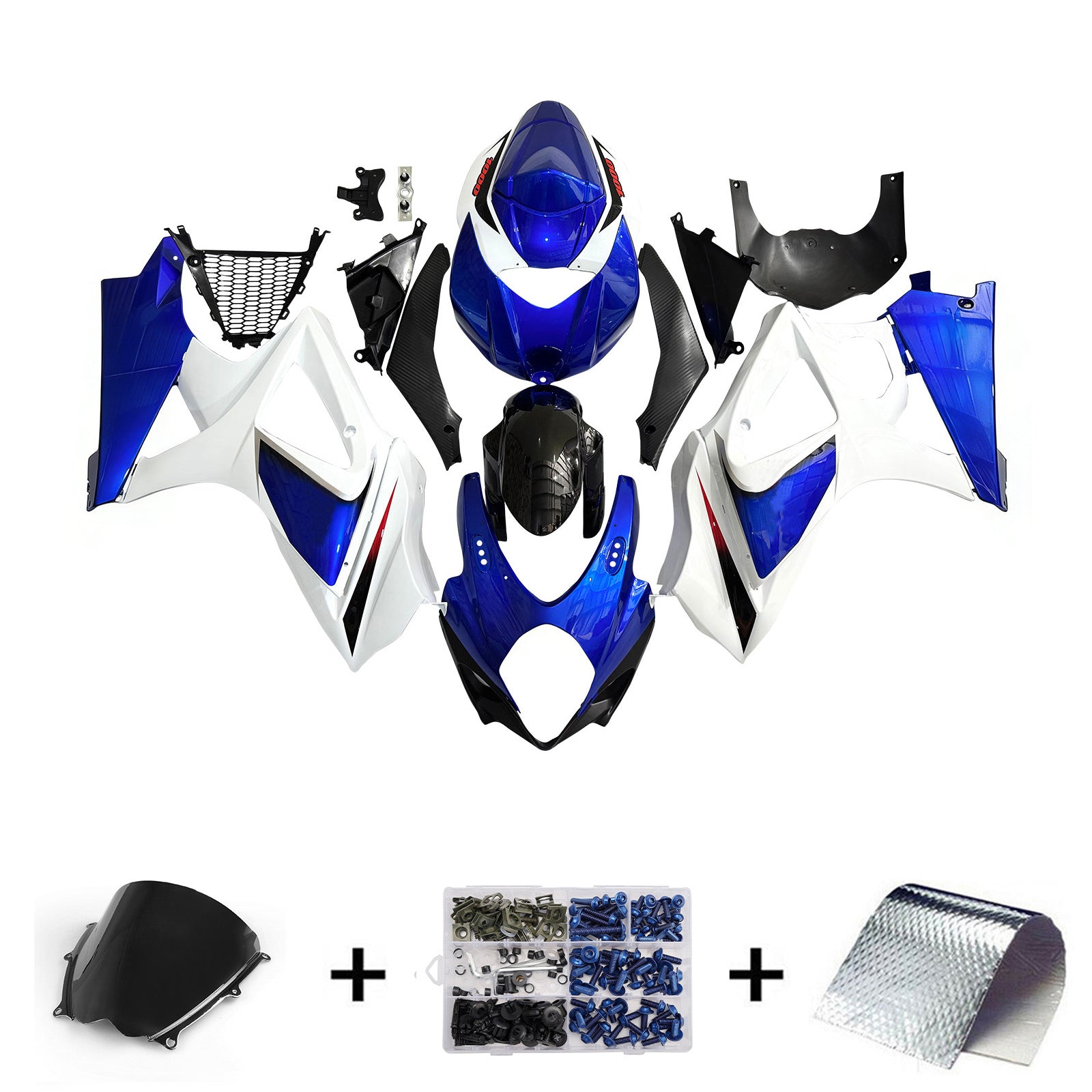 Fairings 2007-2008 Suzuki GSXR 1000 Blue & White GSXR Generic