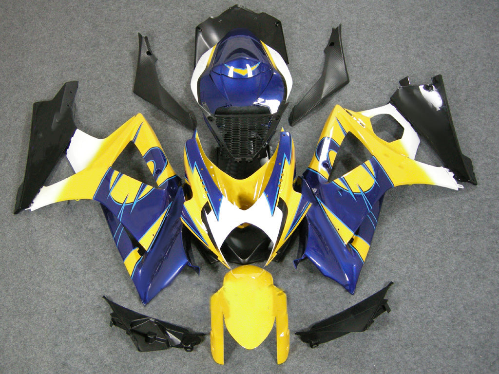 Carenados 2007-2008 Suzuki GSXR 1000 amarillo y azul Alstare genérico