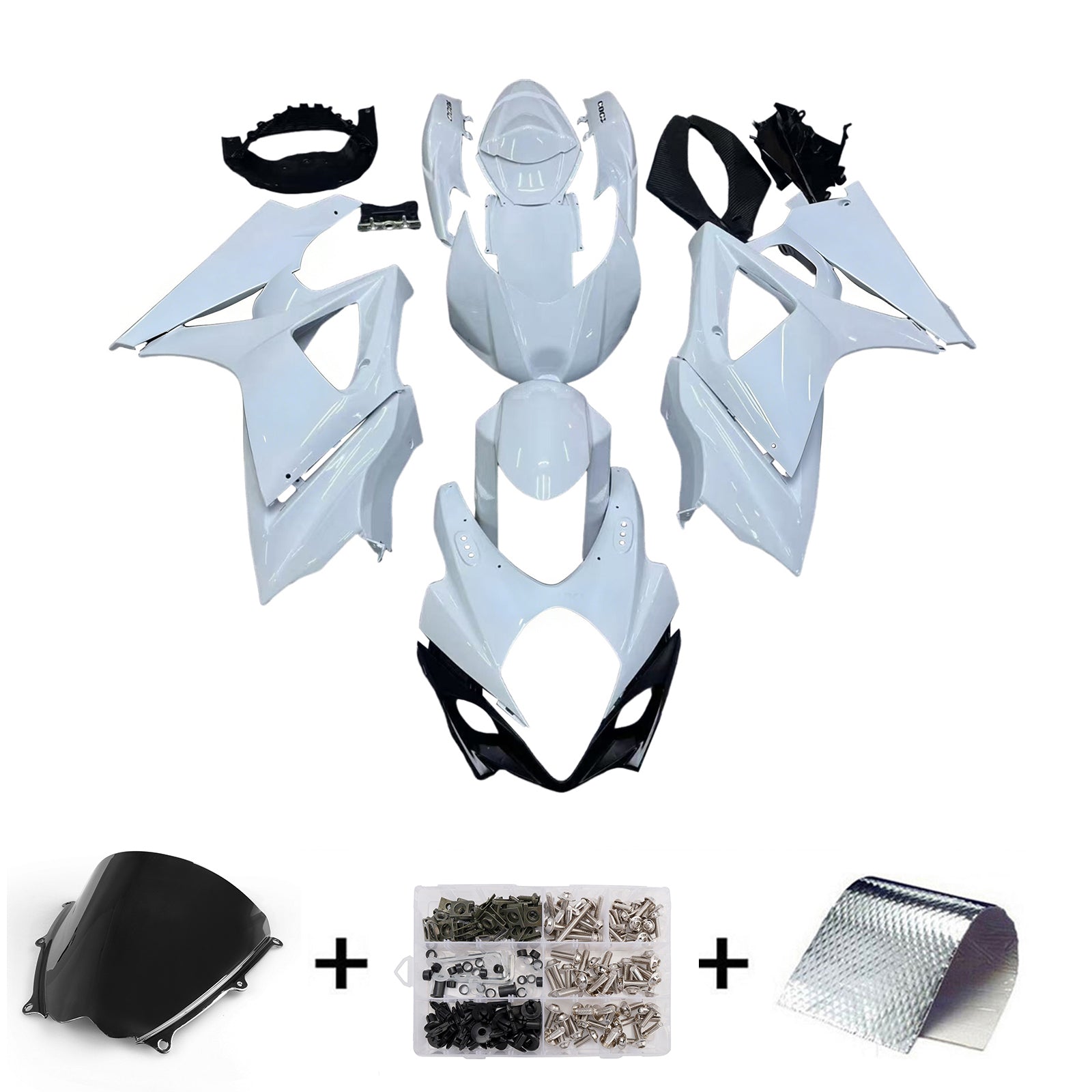 Fairings 2007-2008 Suzuki GSXR 1000 White GSXR Generic