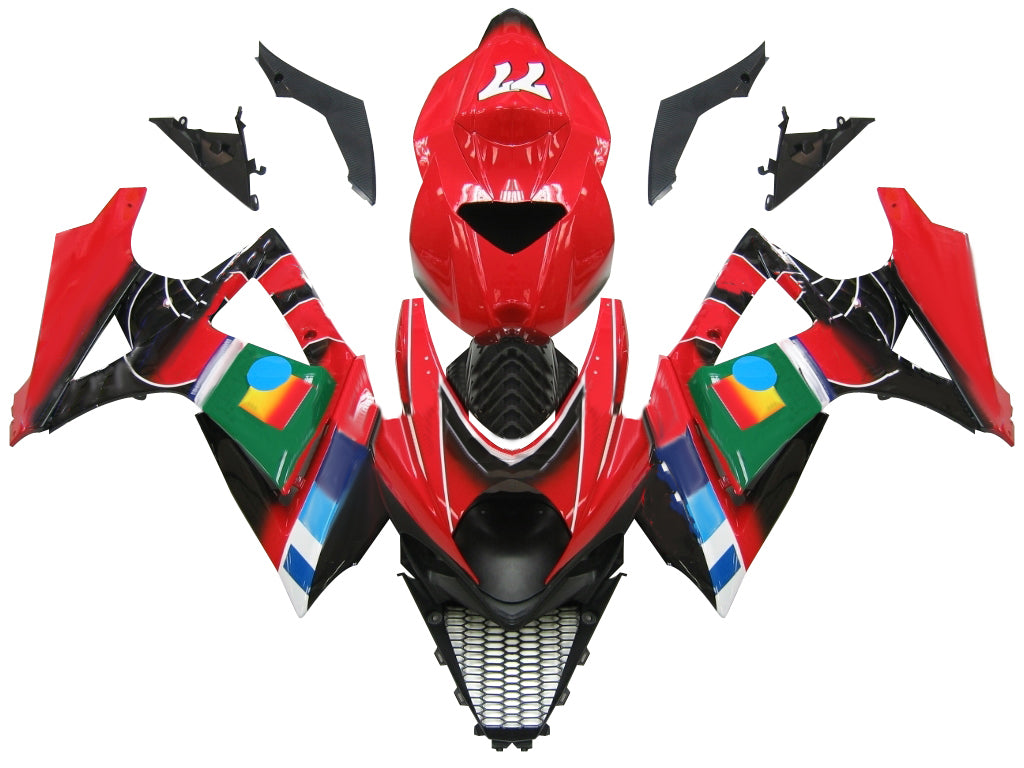 Carenados 2007-2008 Suzuki GSXR 1000 Rojo Negro No.77 GSXR Genérico