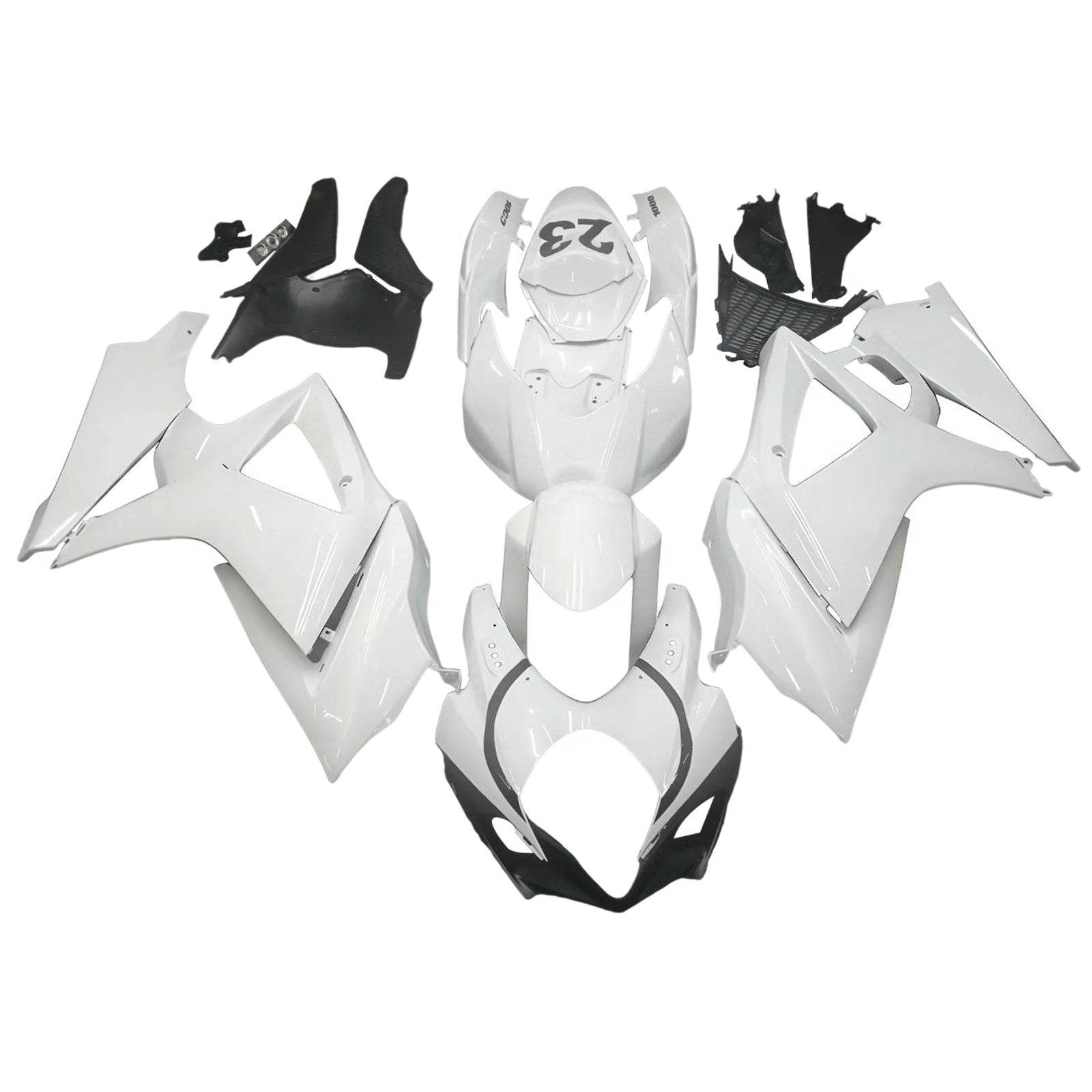 Fairings 2007-2008 Suzuki GSXR 1000 White Black Jordan Generic