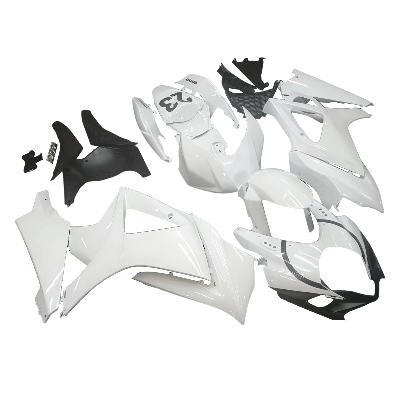 Fairings 2007-2008 Suzuki GSXR 1000 White Black Jordan Generic