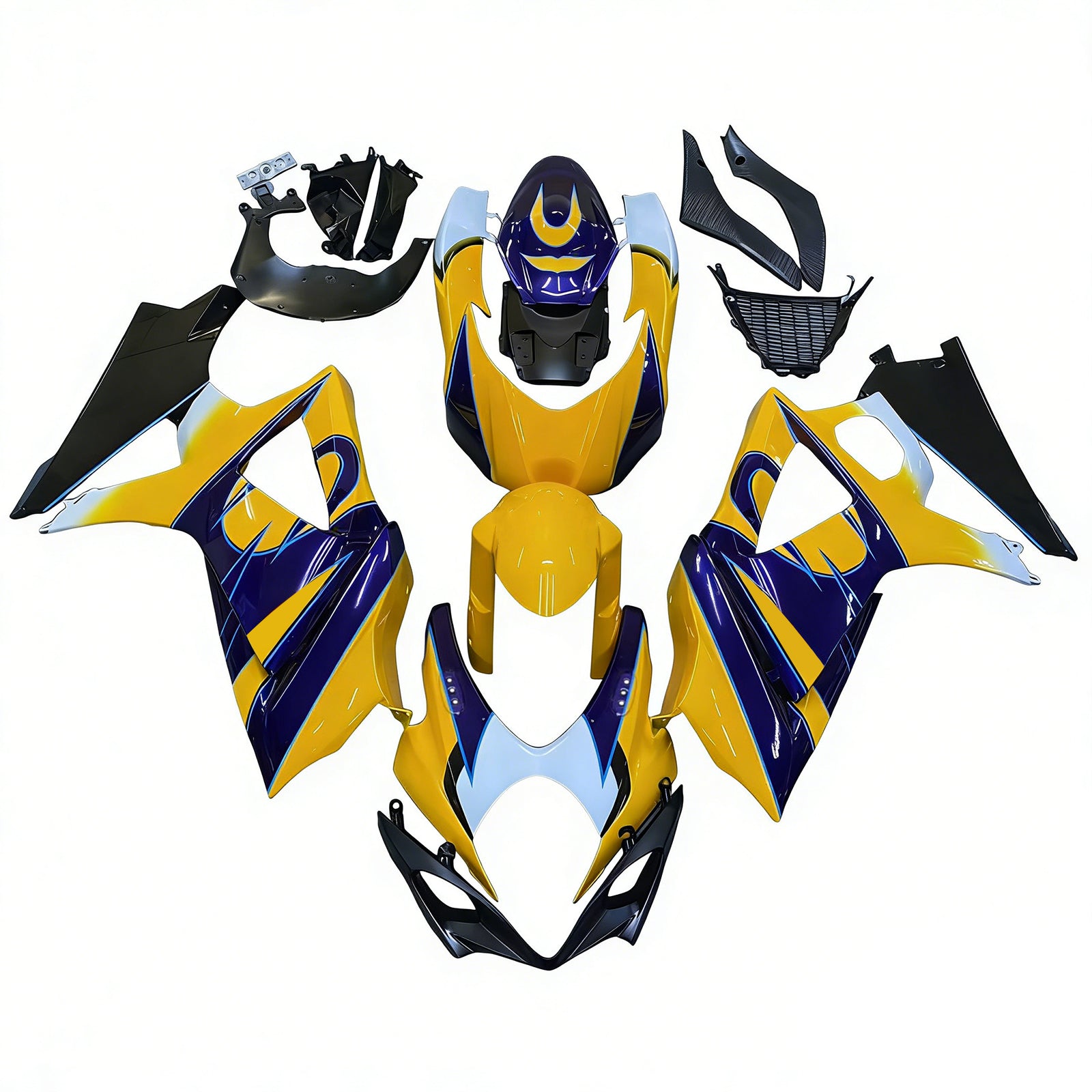 Fairings 2007-2008 Suzuki GSXR 1000 Yellow Blue Alstare Corona Generic