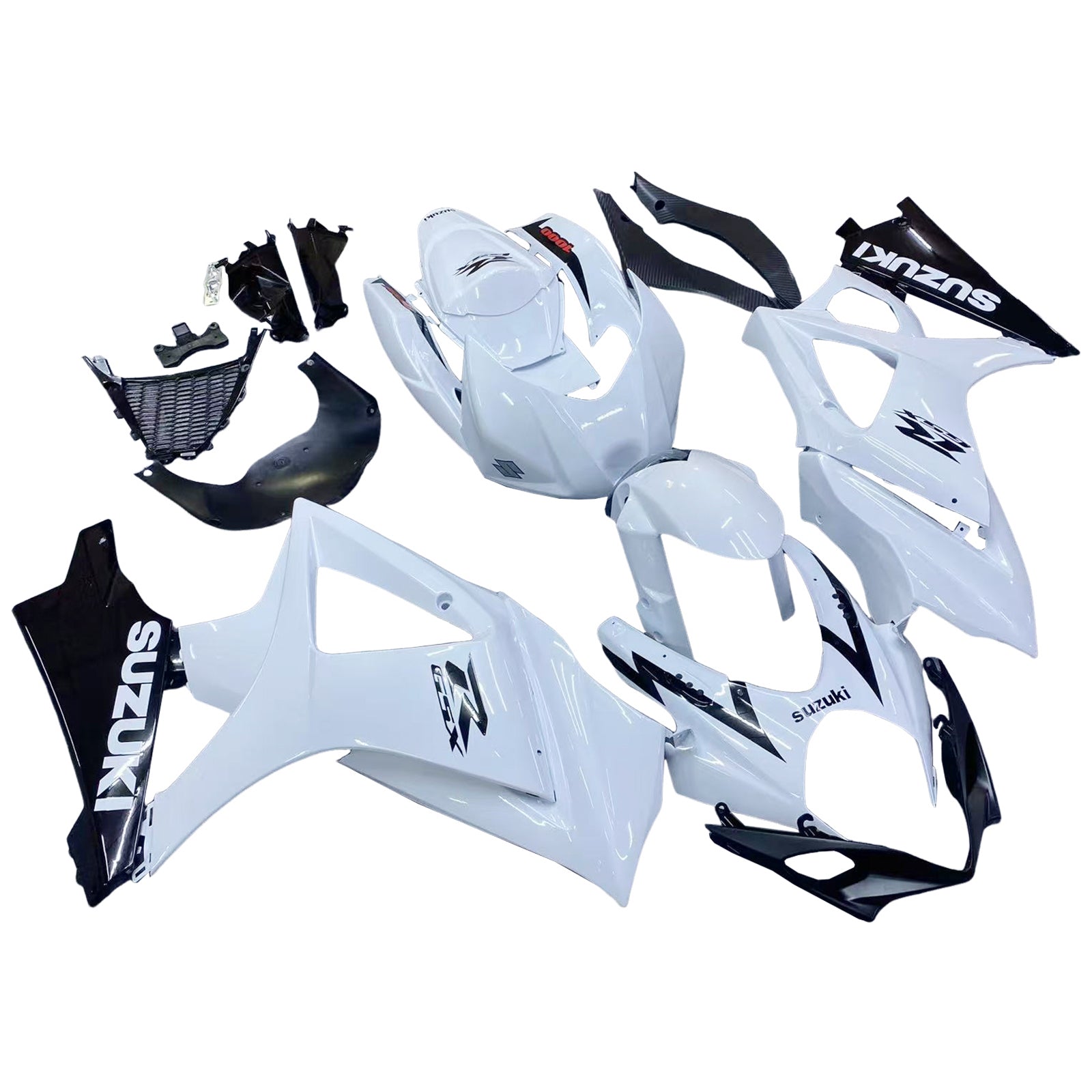Fairings 2007-2008 Suzuki GSXR 1000 White & Black GSXR Generic