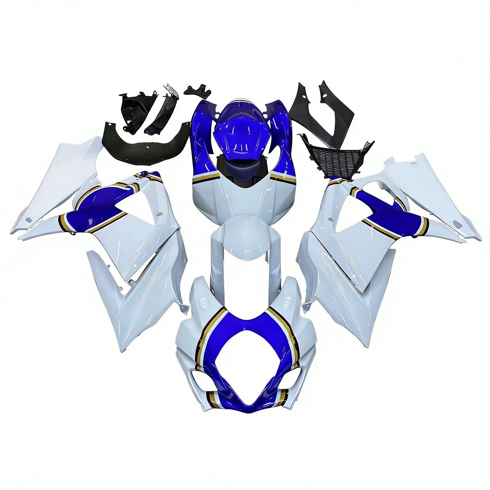 Fairings 2007-2008 Suzuki GSXR 1000 White & Blue Lucky Strike Generic