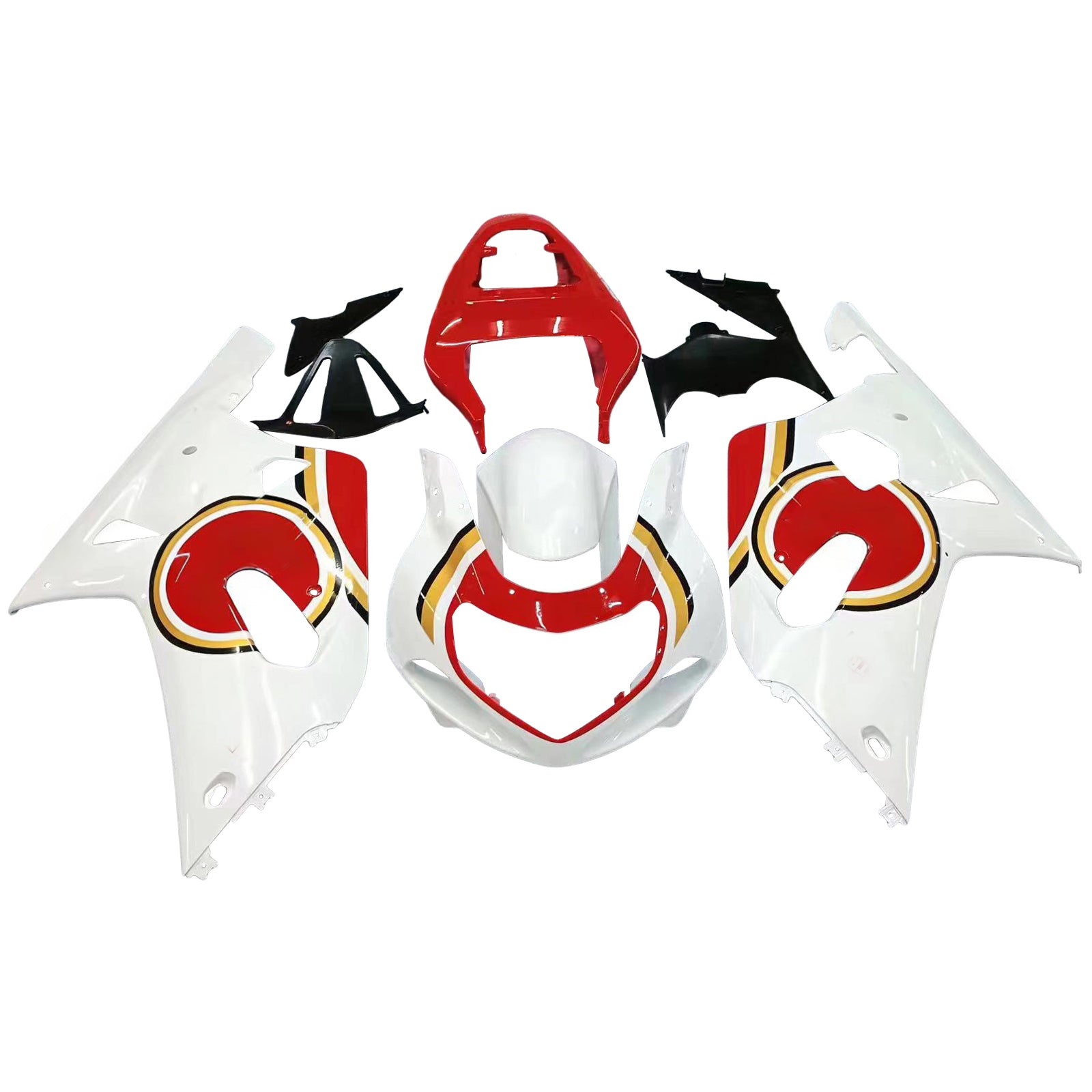Fairingsg 2001-2003 Suzuki GSXR 600 White & Red Lucky Strike Racin Generic