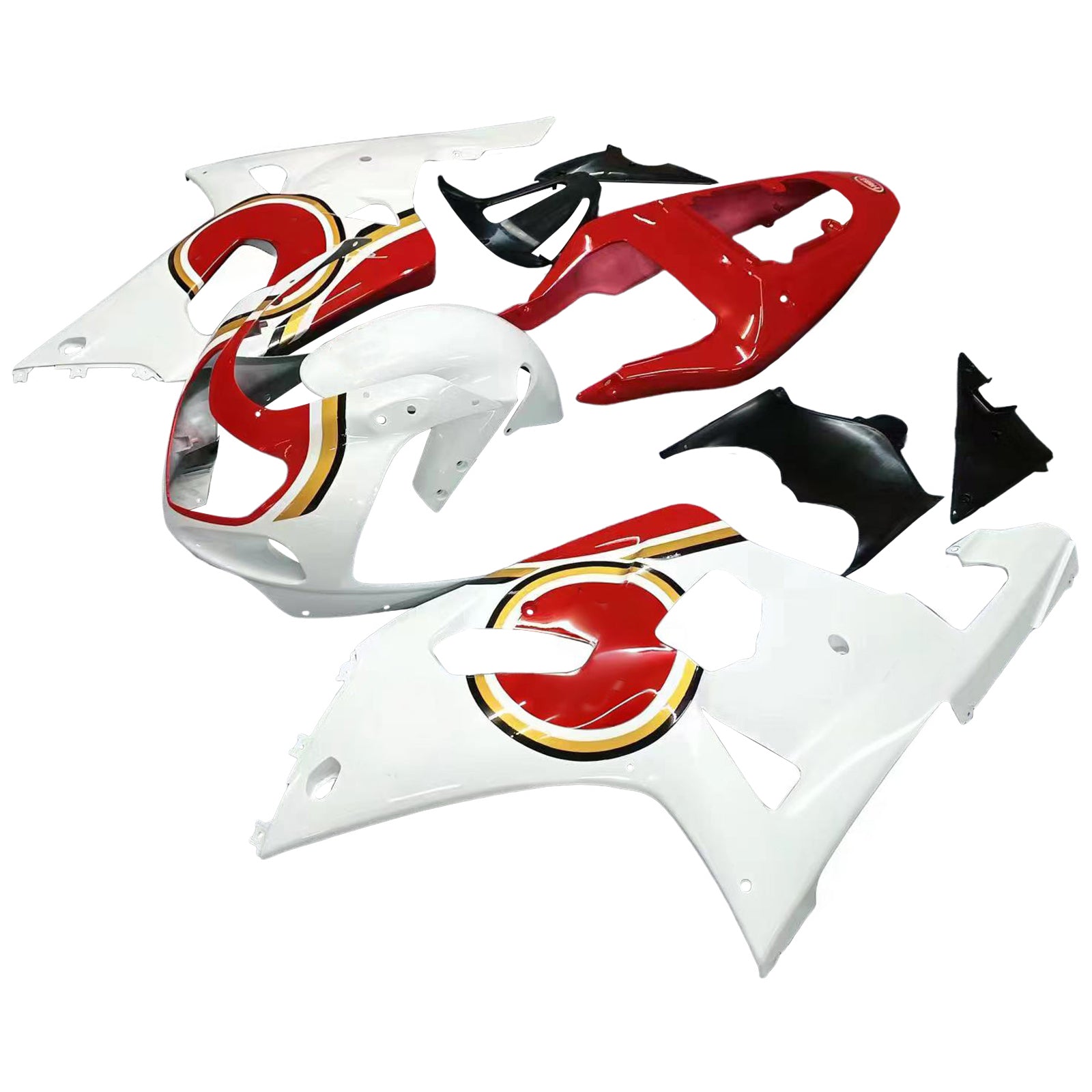 Fairingsg 2001-2003 Suzuki GSXR 600 White & Red Lucky Strike Racin Generic