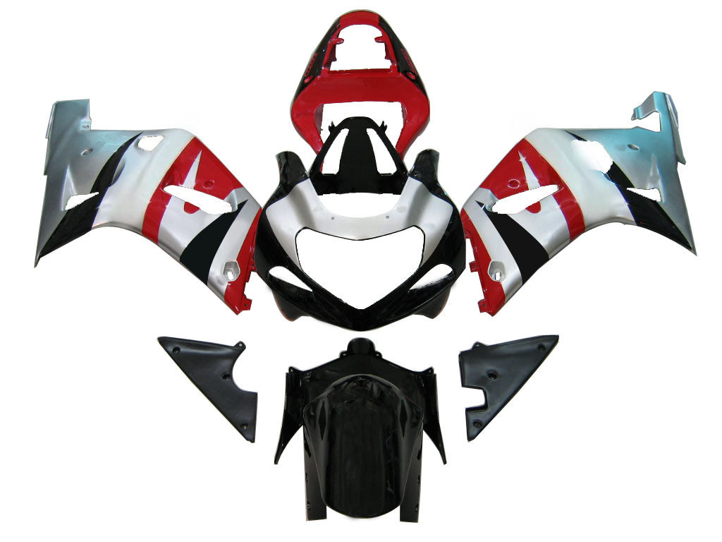 페어링 2001-2003 스즈키 GSXR 600 실버 레드 블랙 GSXR 제네릭
