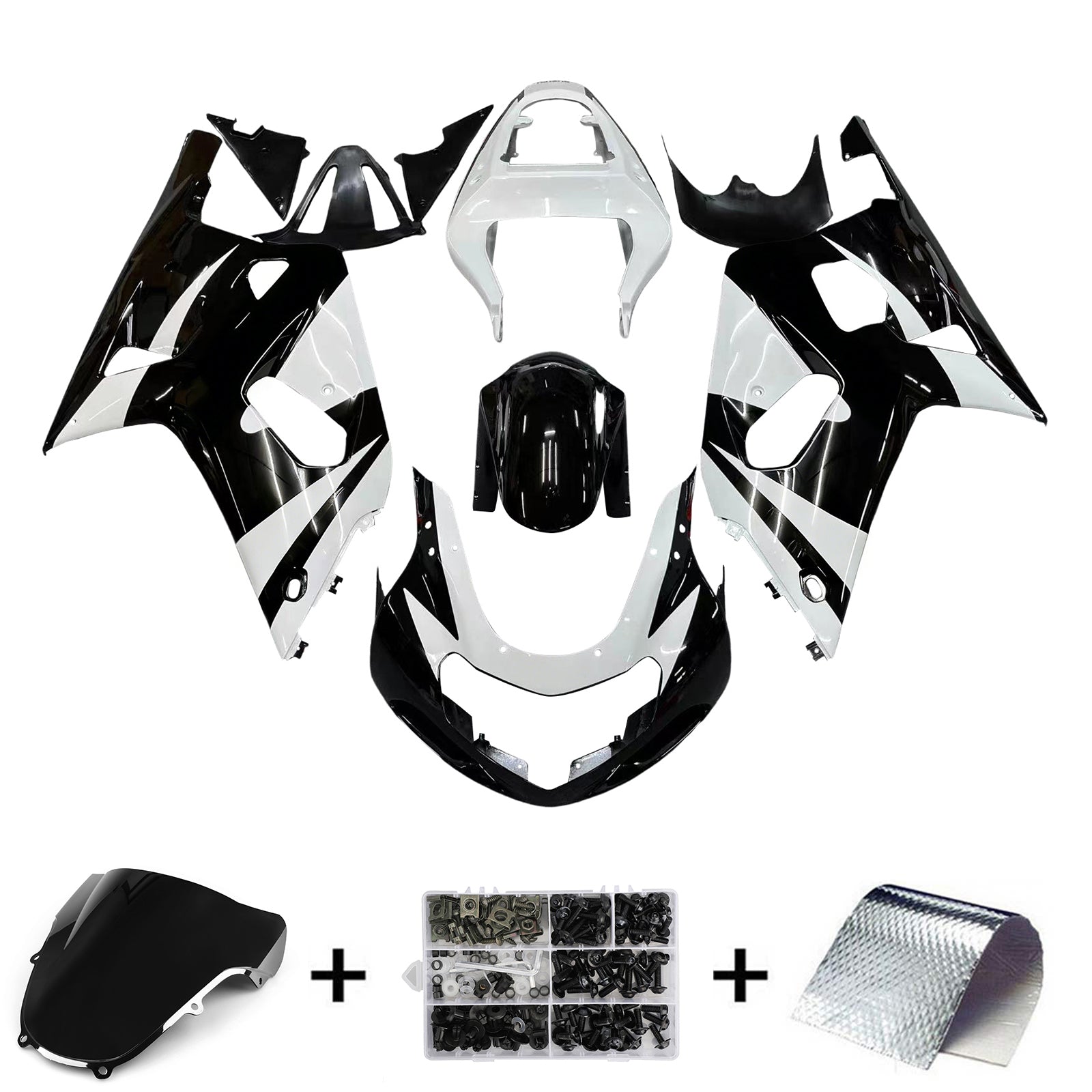 Fairings 2001-2003 Suzuki GSXR 600 Black & White GSXR